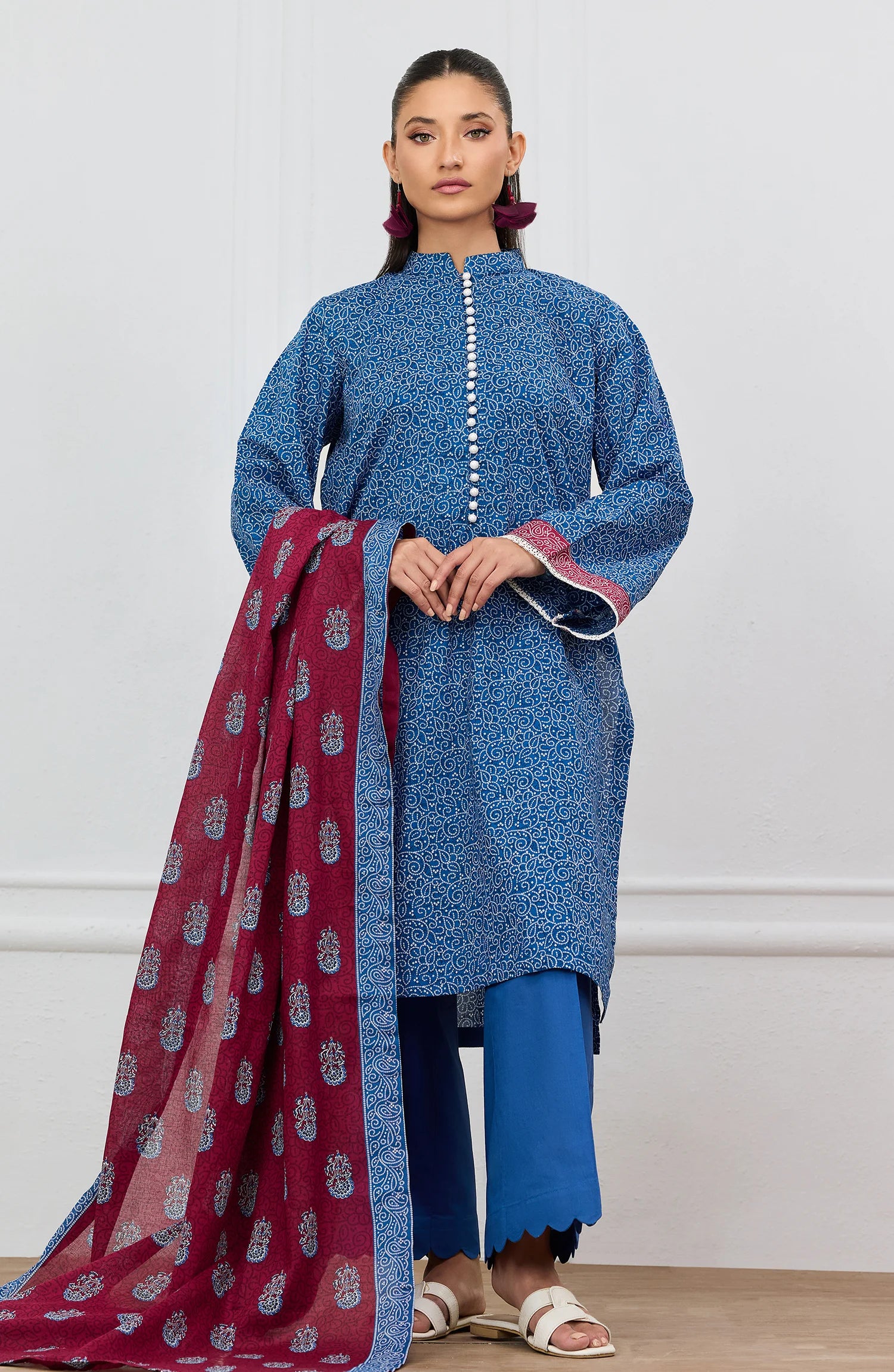 Unstitched | 3 Piece | Printed | Lawn Shirt | OTL-20036/U BLUE