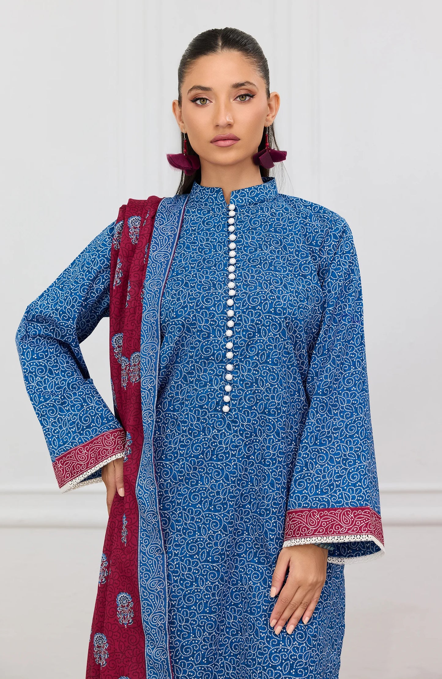 Unstitched | 3 Piece | Printed | Lawn Shirt | OTL-20036/U BLUE