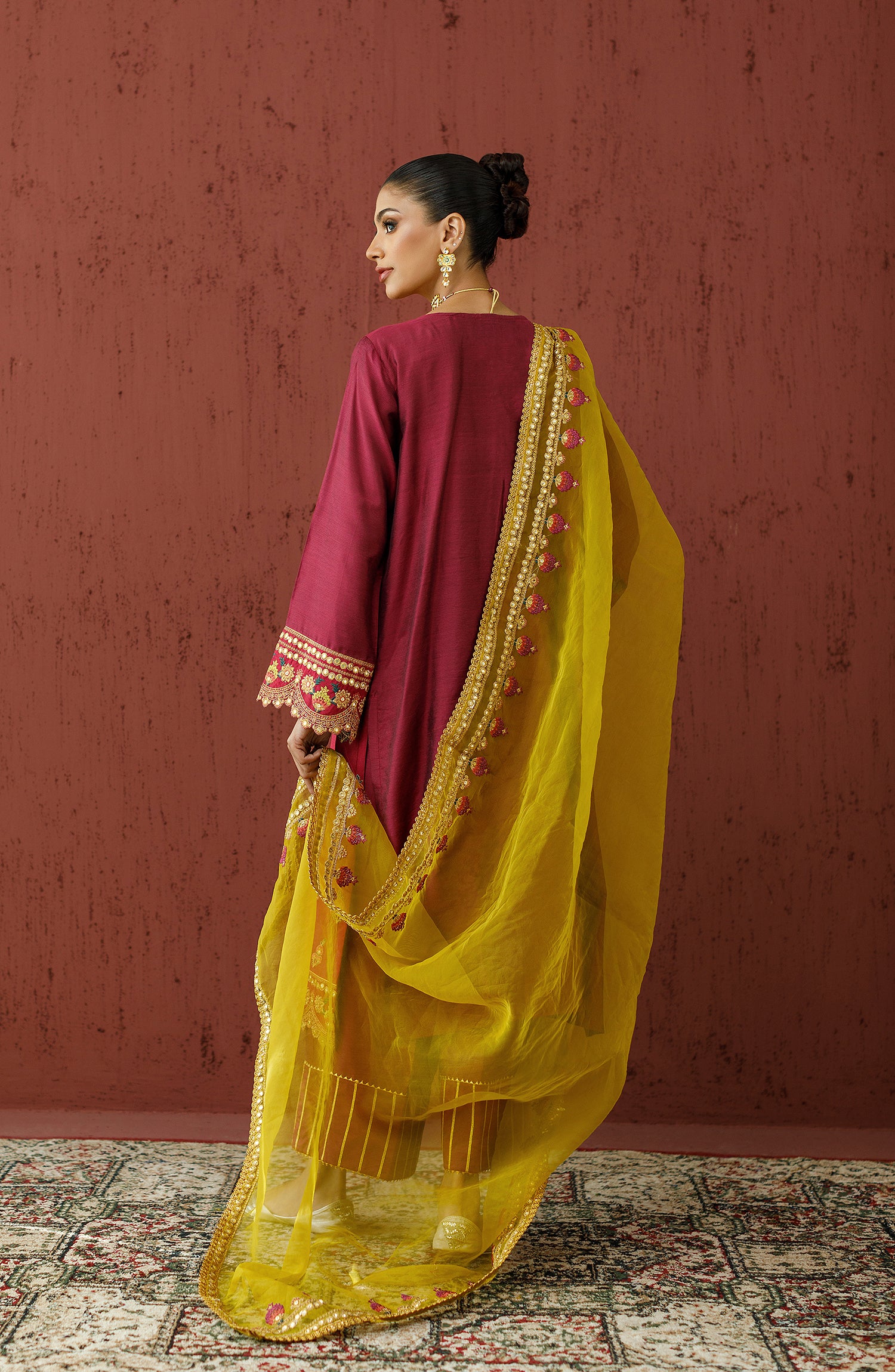 OTLF-23-062/S PINK COTTON SILK Women READY TO WEAR SHIRT DUPATTA PANTS