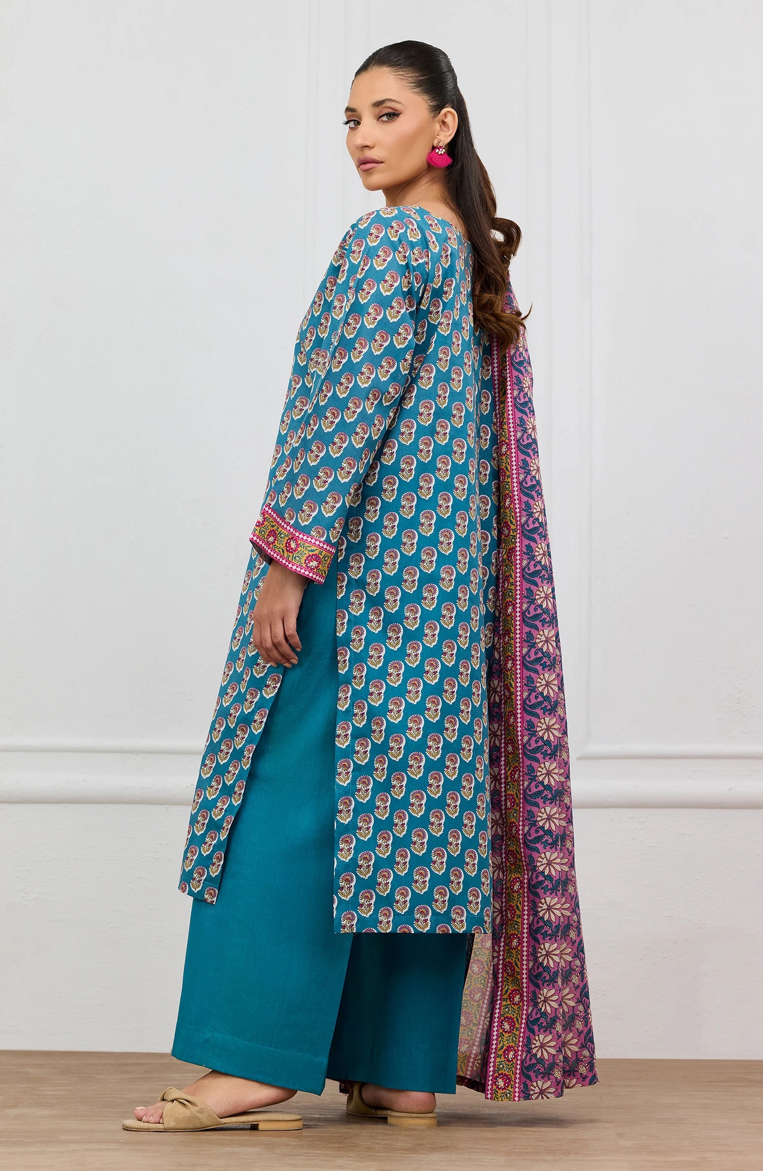 Unstitched | 3 Piece | Printed | Lawn Shirt | OTL-20625/U TEAL