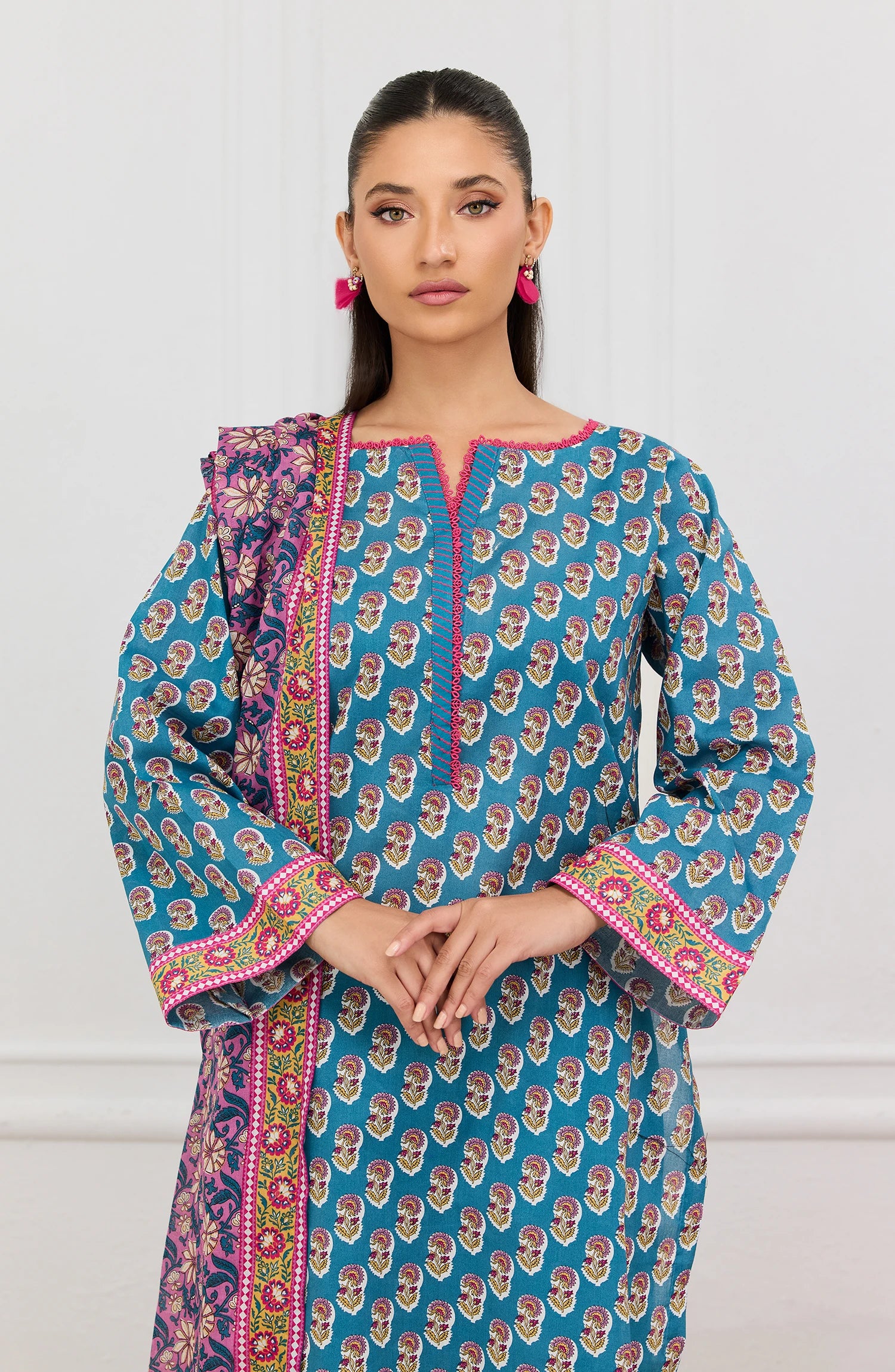 Unstitched | 3 Piece | Printed | Lawn Shirt | OTL-20625/U TEAL
