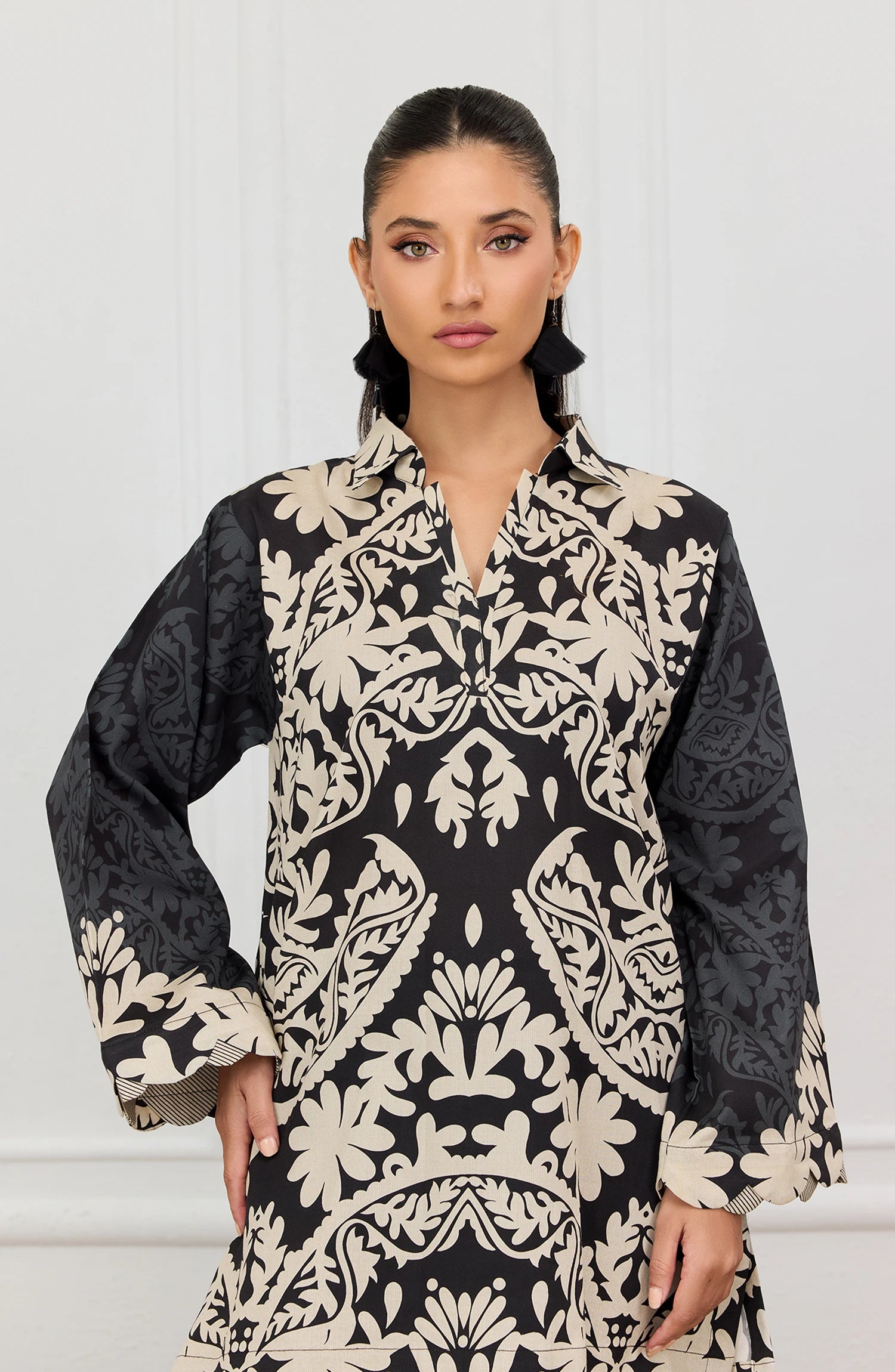 Stitched | 2 Piece | Printed | Cottel Shirt | WRCC25S-2010/S BLACK