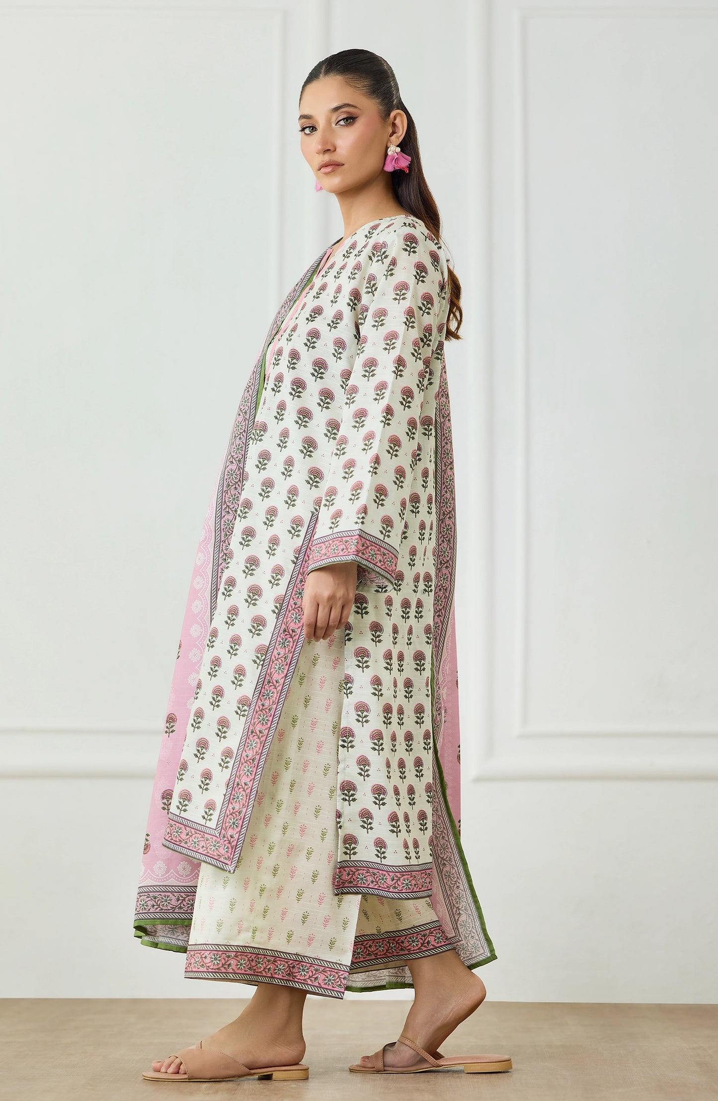 Unstitched | 3 Piece | Printed |  Lawn Shirt | OTL-25-475/U BEIGE