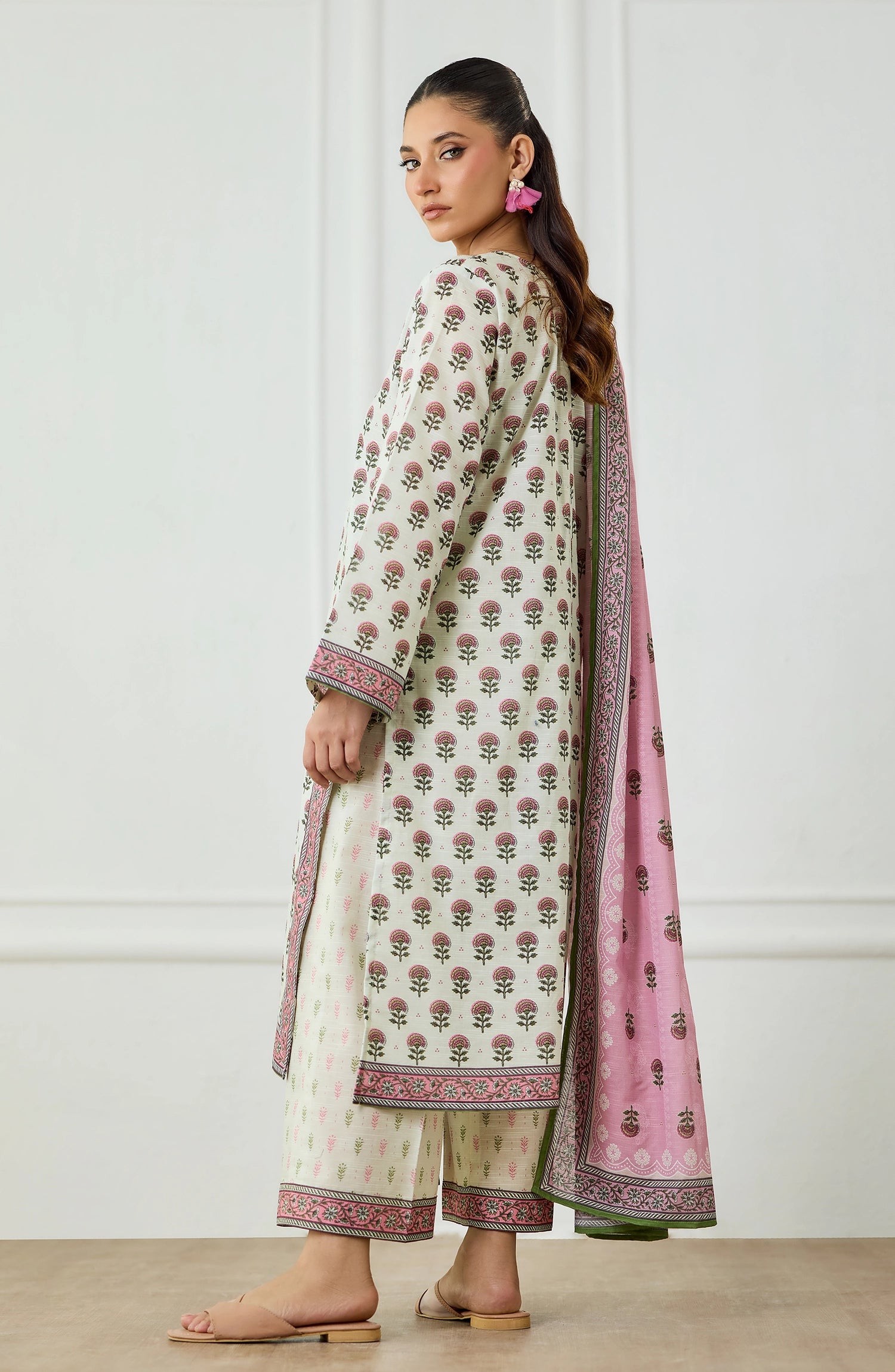 Unstitched | 3 Piece | Printed |  Lawn Shirt | OTL-25-475/U BEIGE