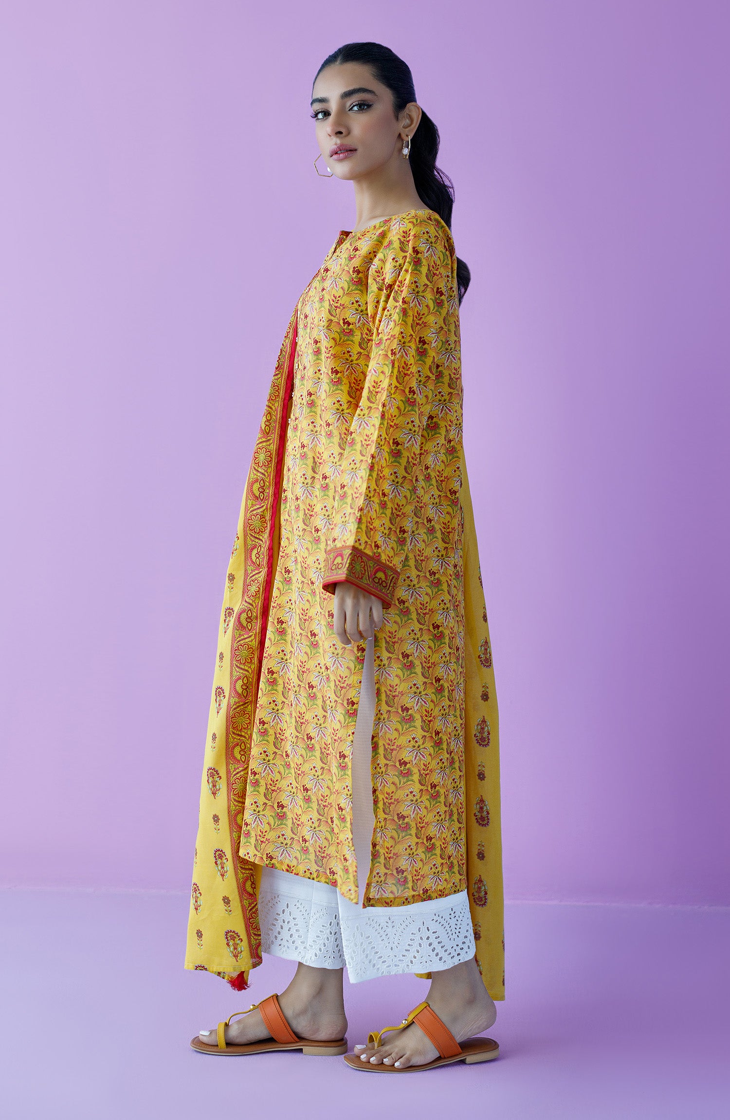 Unstitched | 3 Piece | Printed | Lawn Shirt | OTL-25-541/U YELLOW