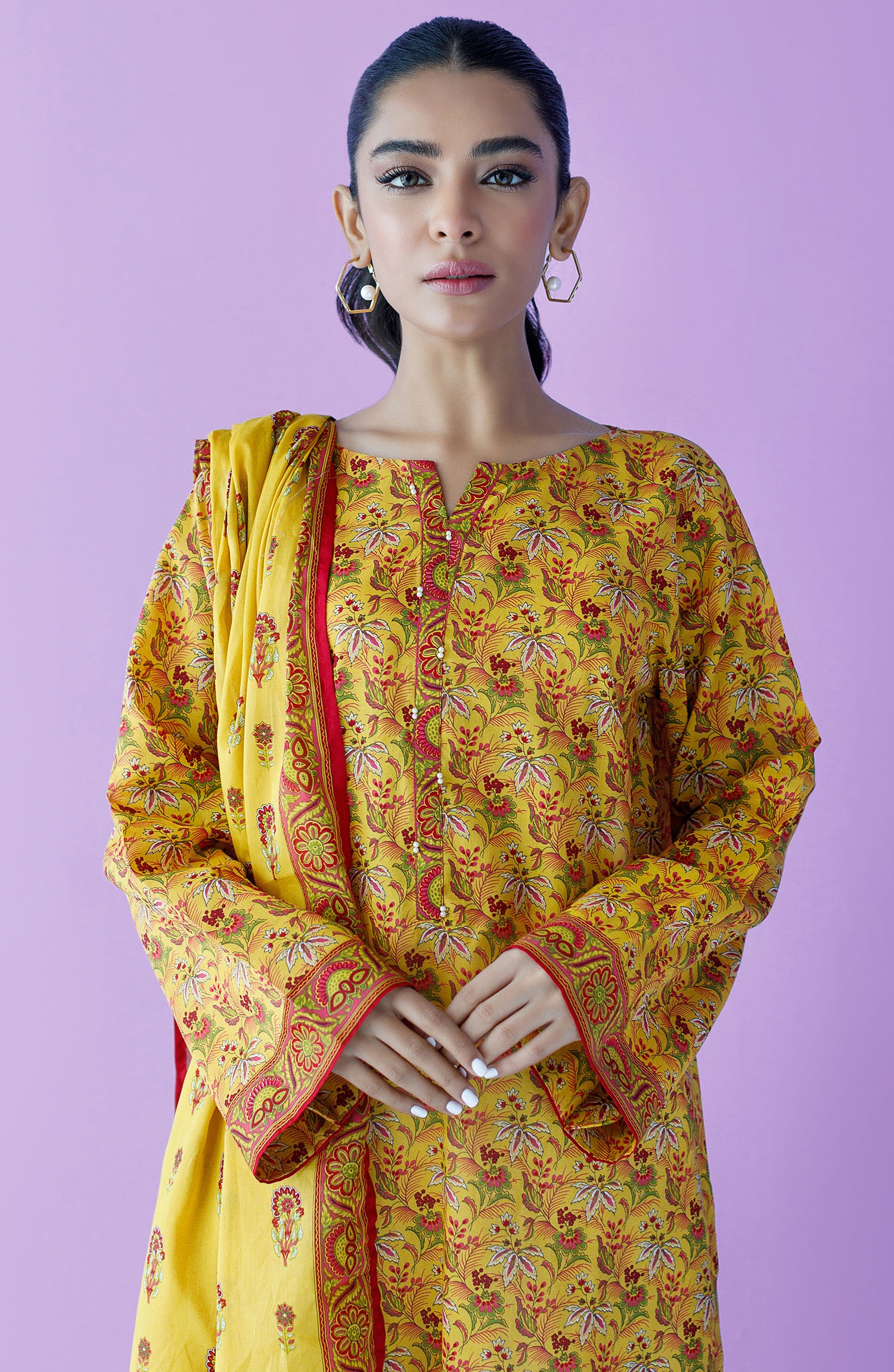 Unstitched | 3 Piece | Printed | Lawn Shirt | OTL-25-541/U YELLOW