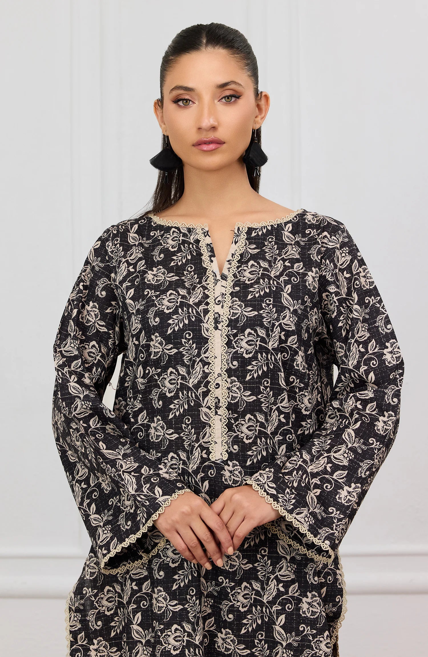 Stitched | 2 Piece | Printed | Lawn Jacquard Shirt | WRCJ25S-2060/S BLACK