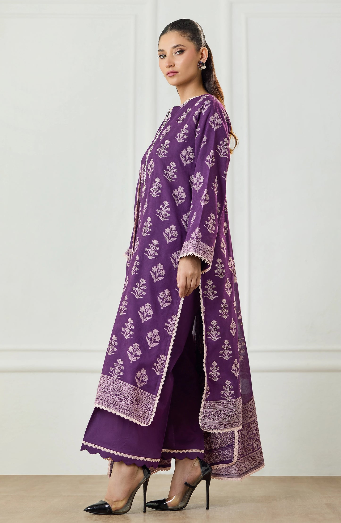 Unstitched | 3 Piece | Weaved | Jacquard Shirt | OTL-25-081/U PURPLE