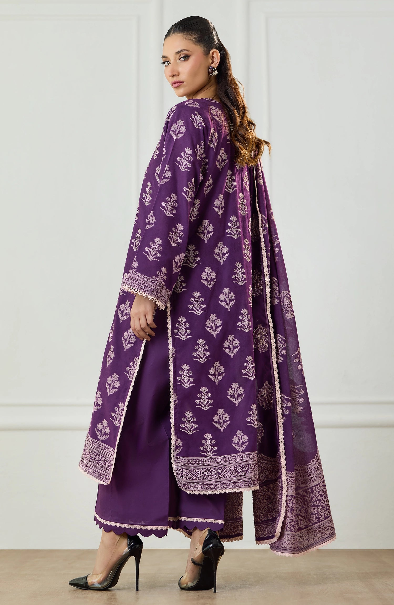 Unstitched | 3 Piece | Weaved | Jacquard Shirt | OTL-25-081/U PURPLE