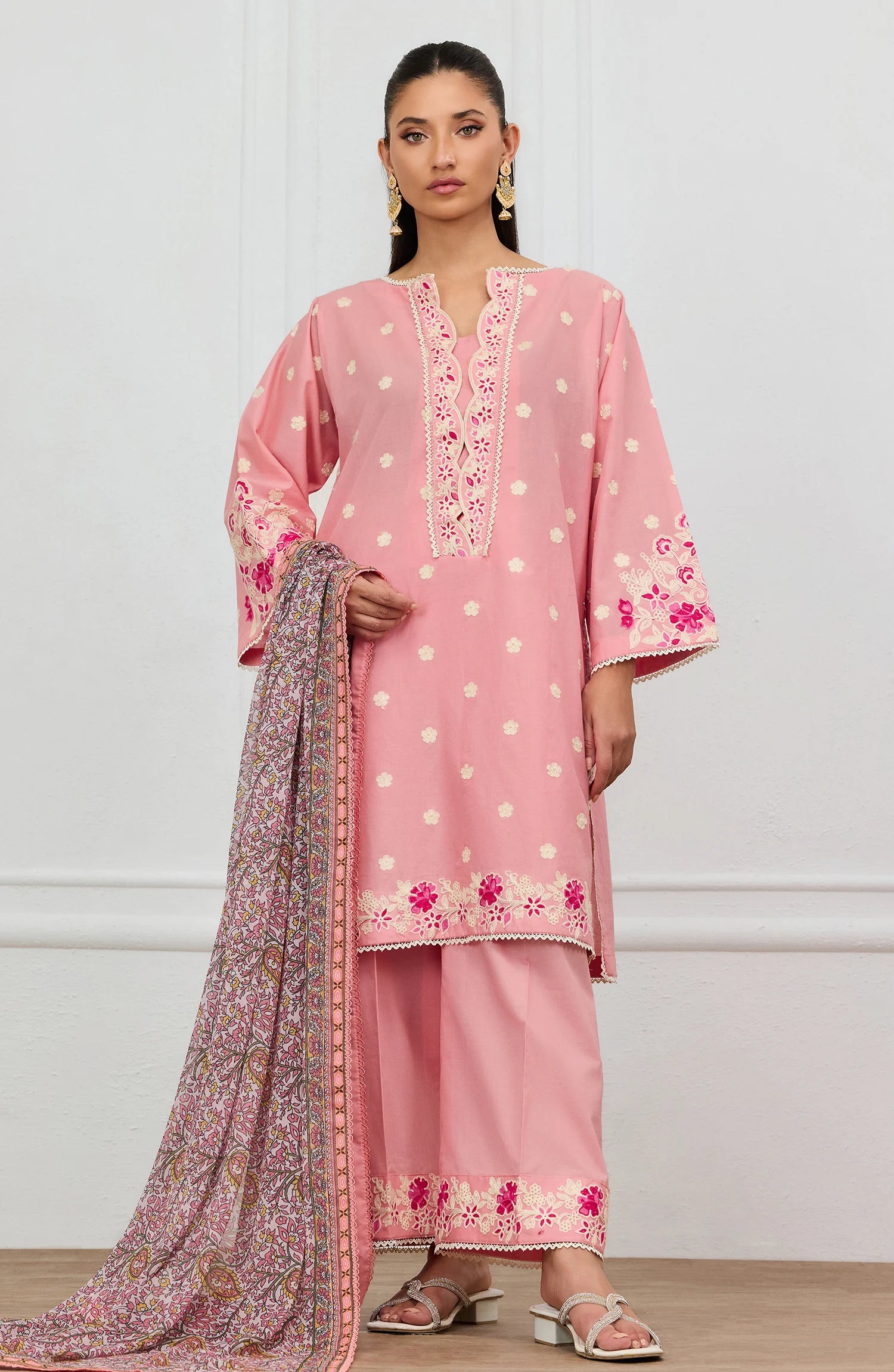 Stitched | 3 Piece | Embroidered | Lawn Shirt | OTL-25-045/S PEACH