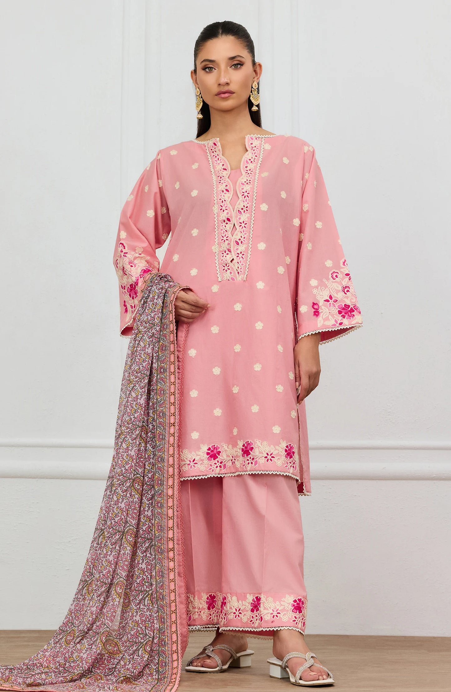 Stitched | 3 Piece | Embroidered | Lawn Shirt | OTL-25-045/S PEACH