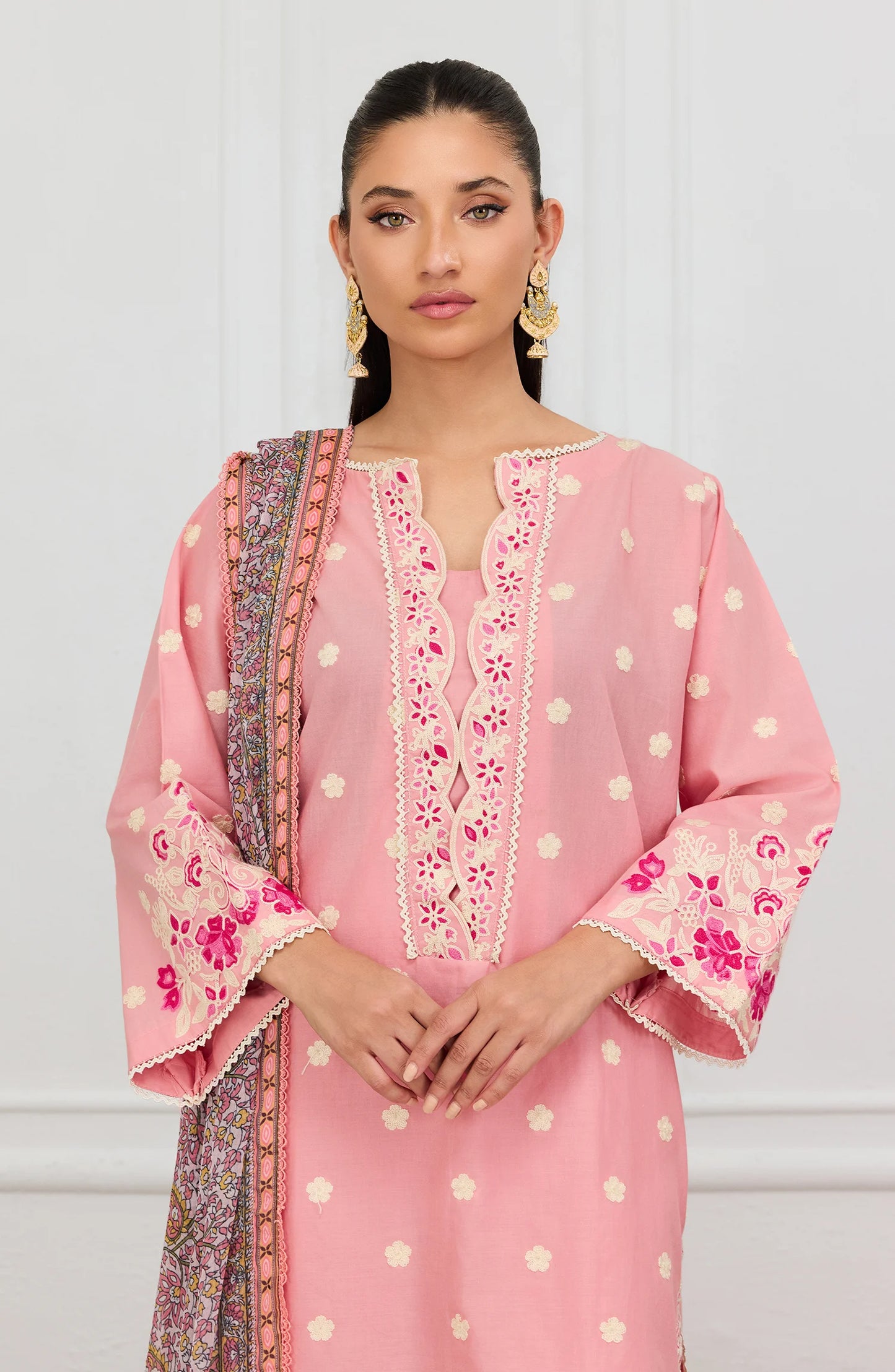 Stitched | 3 Piece | Embroidered | Lawn Shirt | OTL-25-045/S PEACH