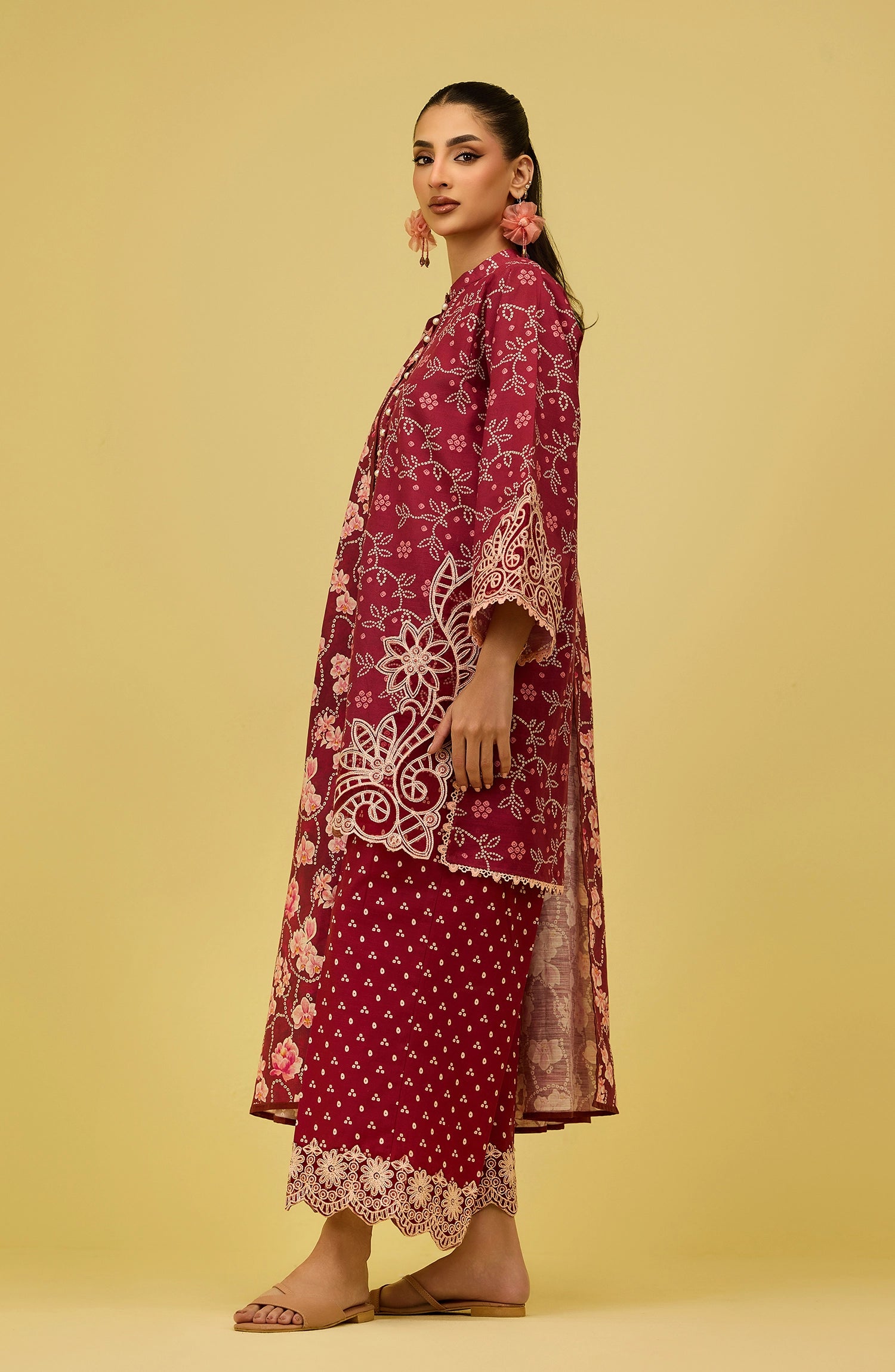 Unstitched | 3 Piece | Printed Embroidered | Khaddar Shirt | OTL-20796/U RED | JODA