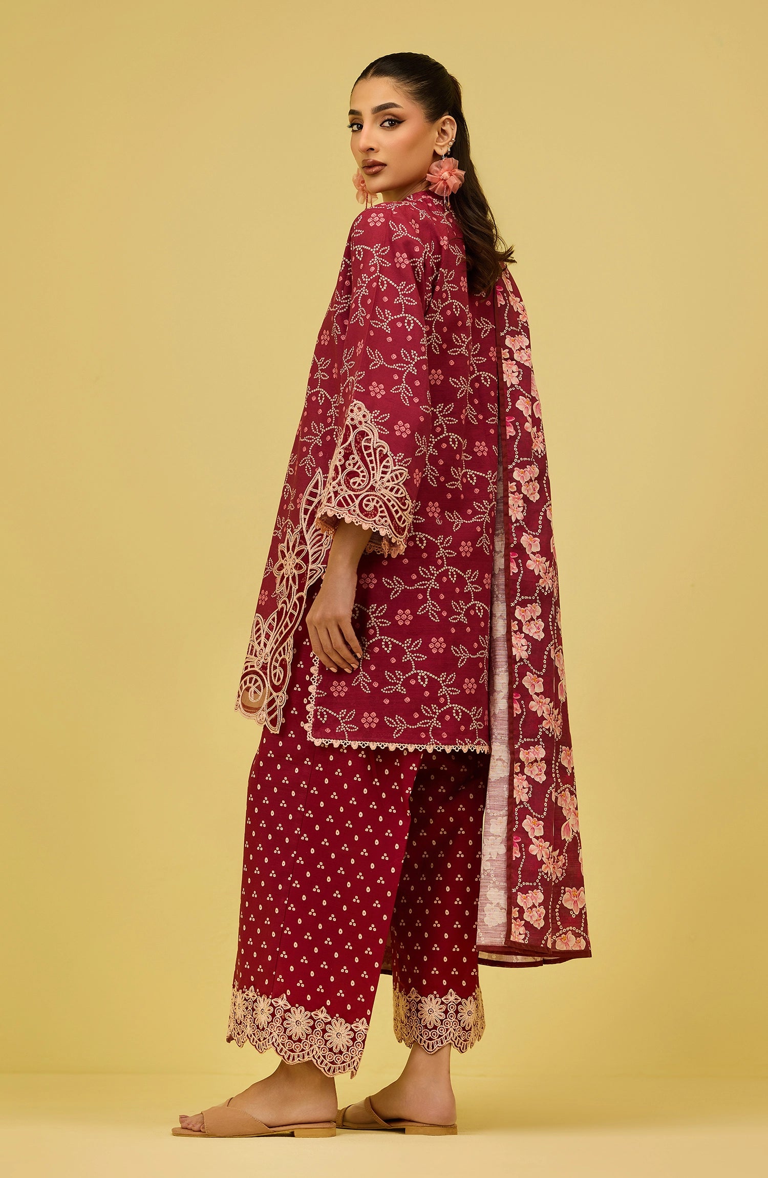 Unstitched | 3 Piece | Printed Embroidered | Khaddar Shirt | OTL-20796/U RED | JODA