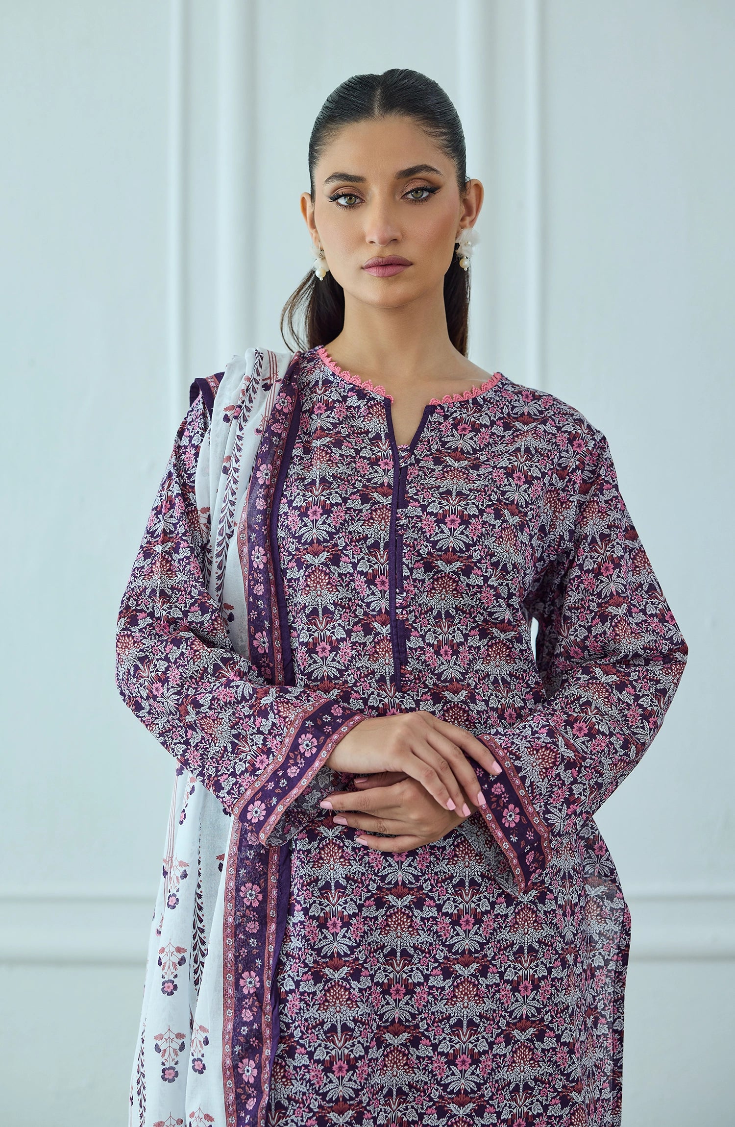 Unstitched | 3 Piece | Printed | Lawn Shirt | OTL-25-502/U PURPLE
