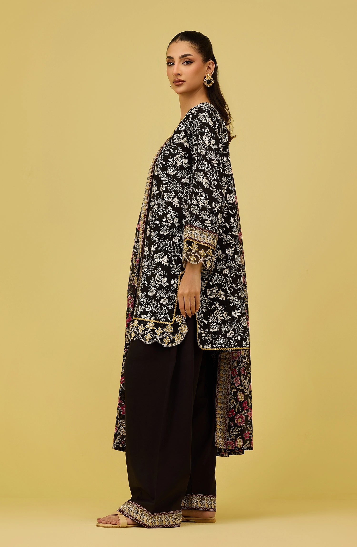 Unstitched | 3 Piece | Printed | Lawn Shirt | OTL-20606/U BLACK