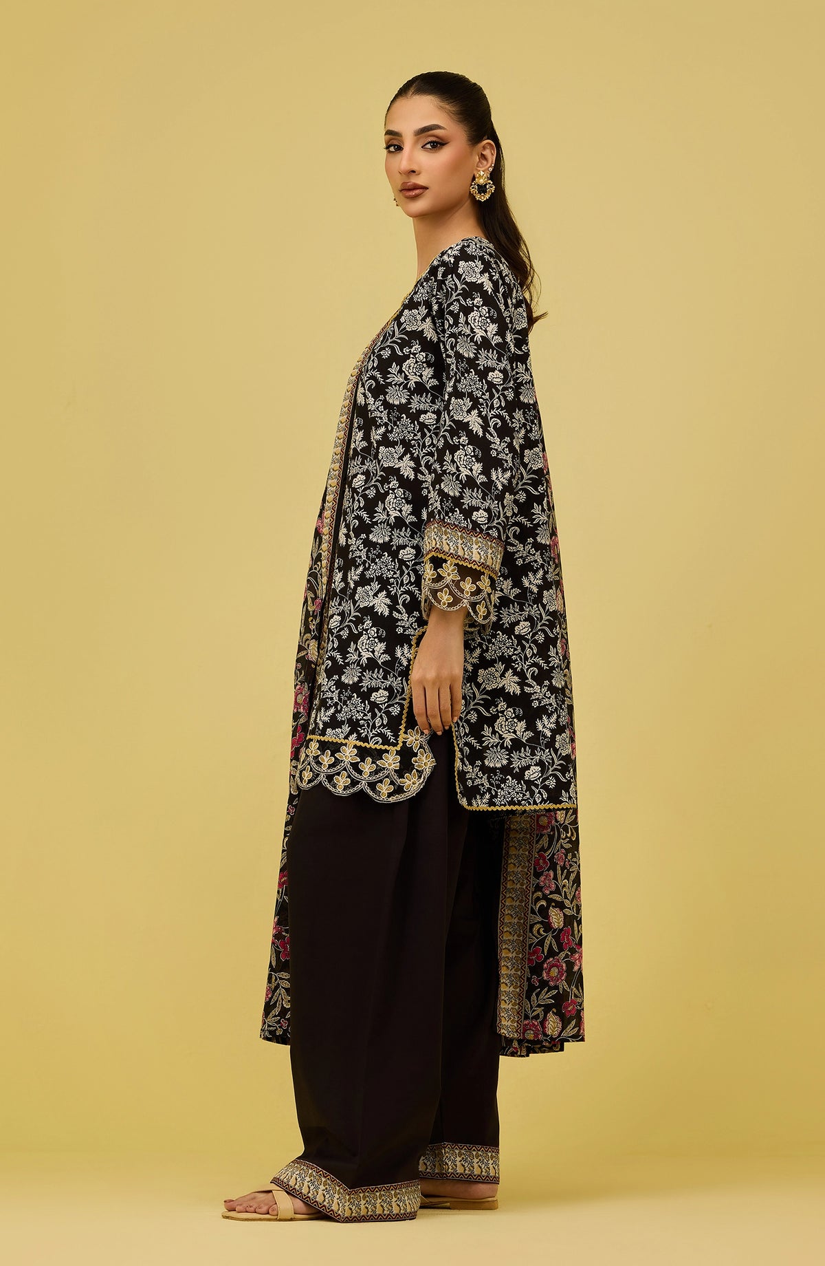 Unstitched | 3 Piece | Printed | Lawn Shirt | OTL-20606/U BLACK