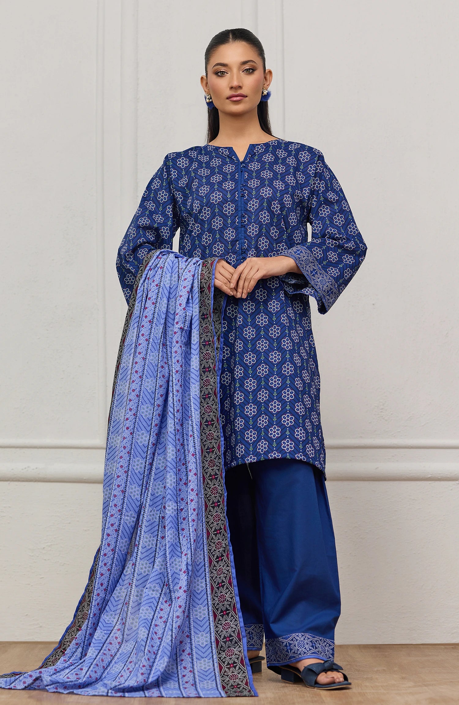 Unstitched | 3 Piece | Printed | Lawn Shirt | OTL-25-534/U BLUE