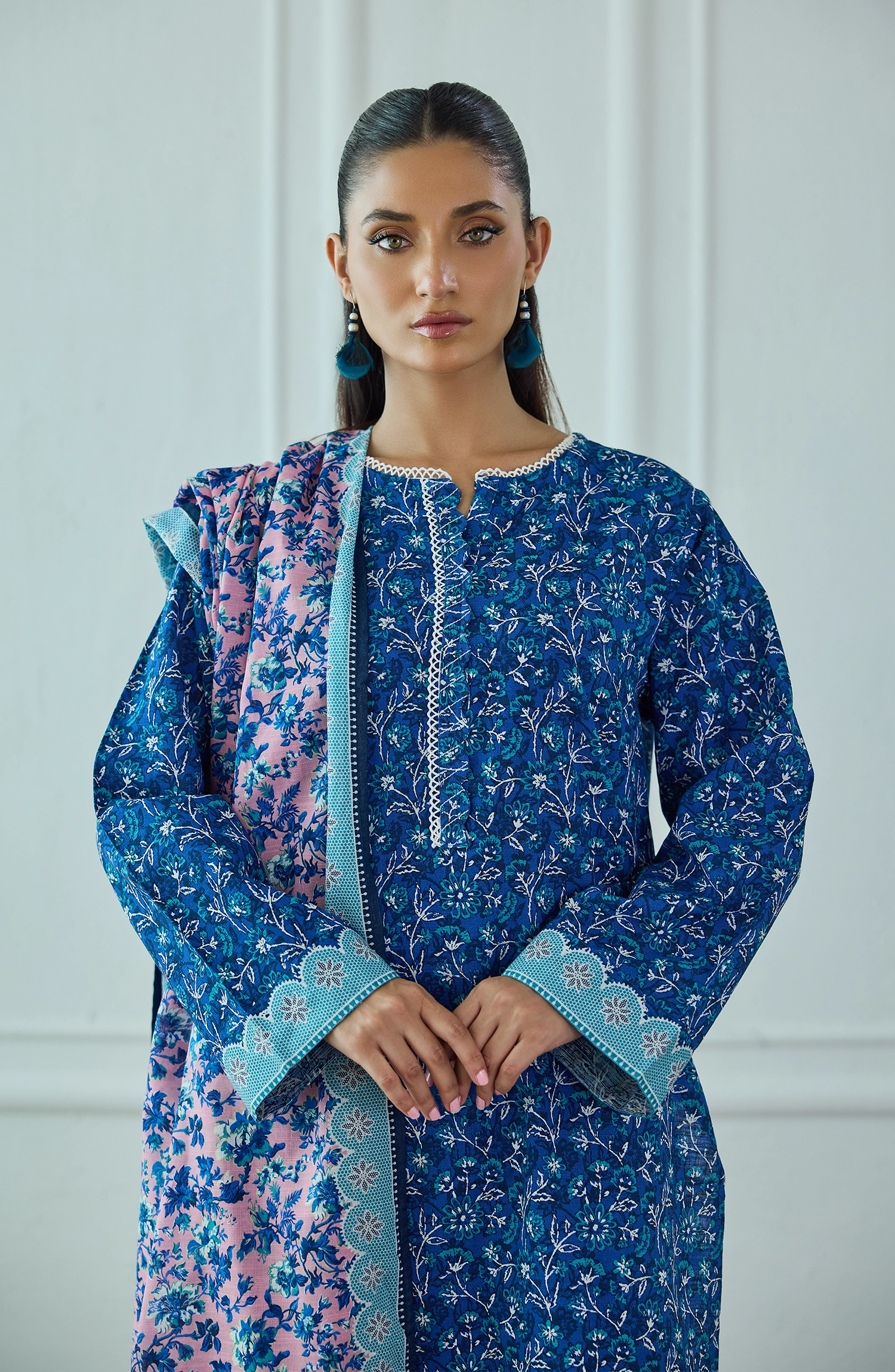 Unstitched | 3 Piece | Printed | Khaddar Shirt | OTL-25-419/U BLUE
