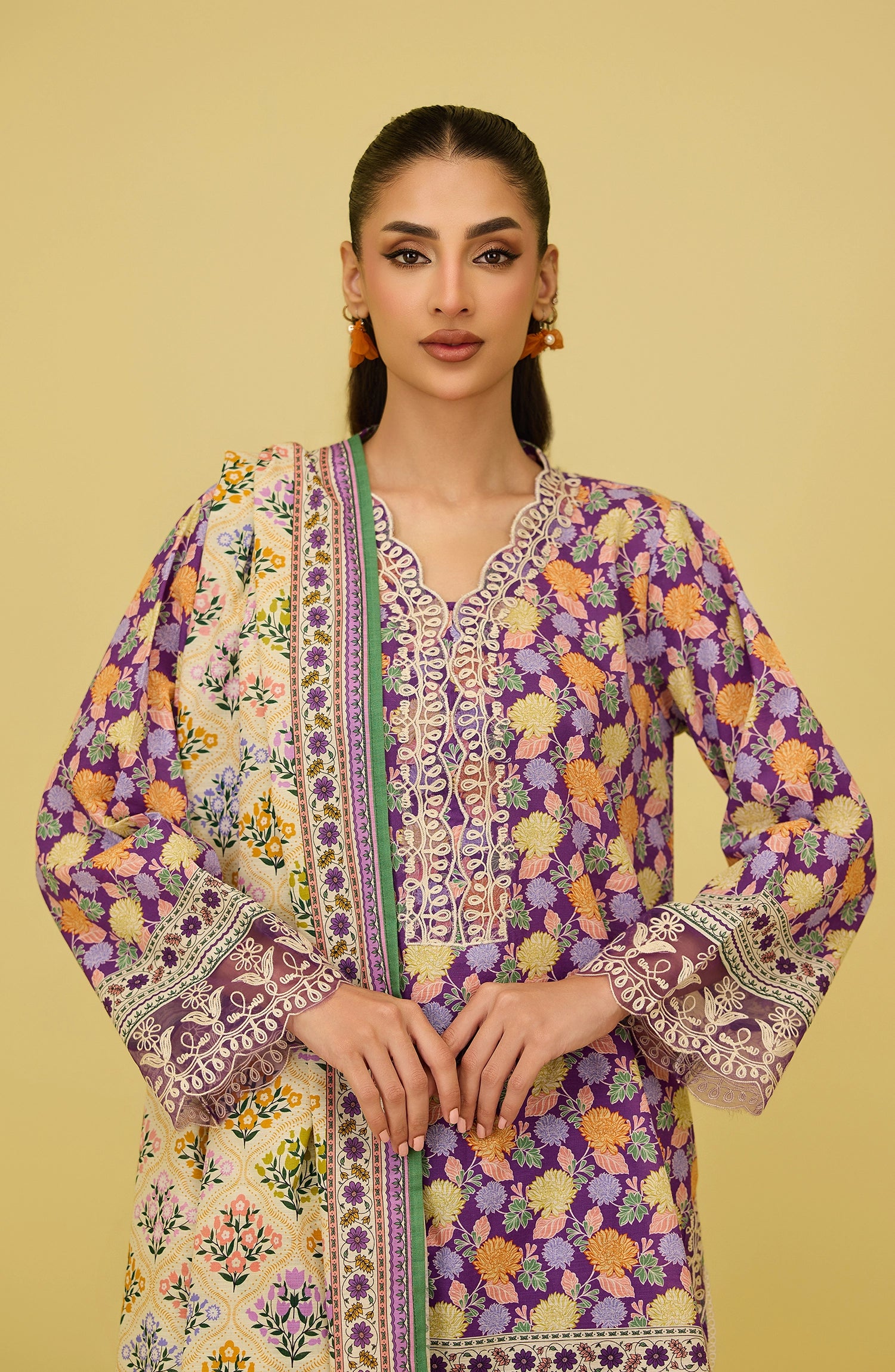 Unstitched | 3 Piece | Printed Embroidered | Khaddar Shirt | OTL-20826/U PURPLE | RASPBERRY