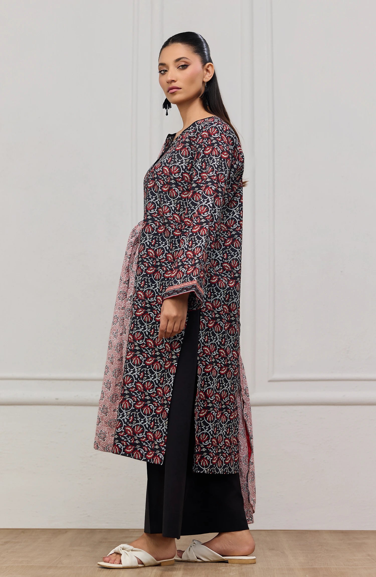 Stitched | 3 Piece | Printed | Lawn Shirt | OTL-20595/S BLACK