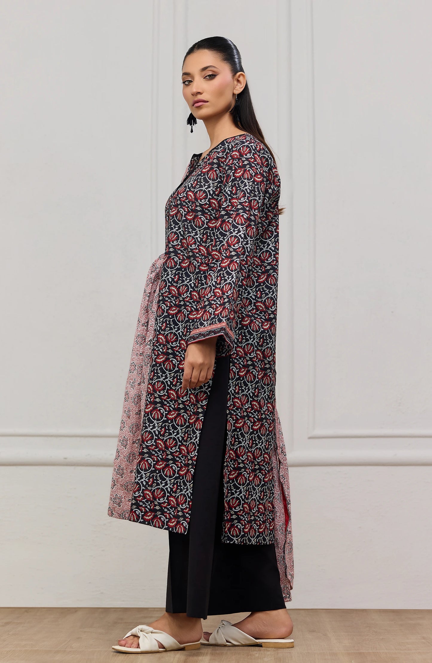 Stitched | 3 Piece | Printed | Lawn Shirt | OTL-20595/S BLACK