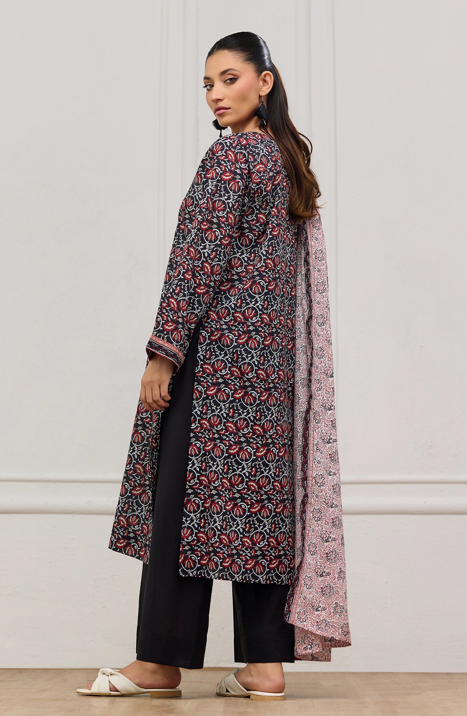 Stitched | 3 Piece | Printed | Lawn Shirt | OTL-20595/S BLACK