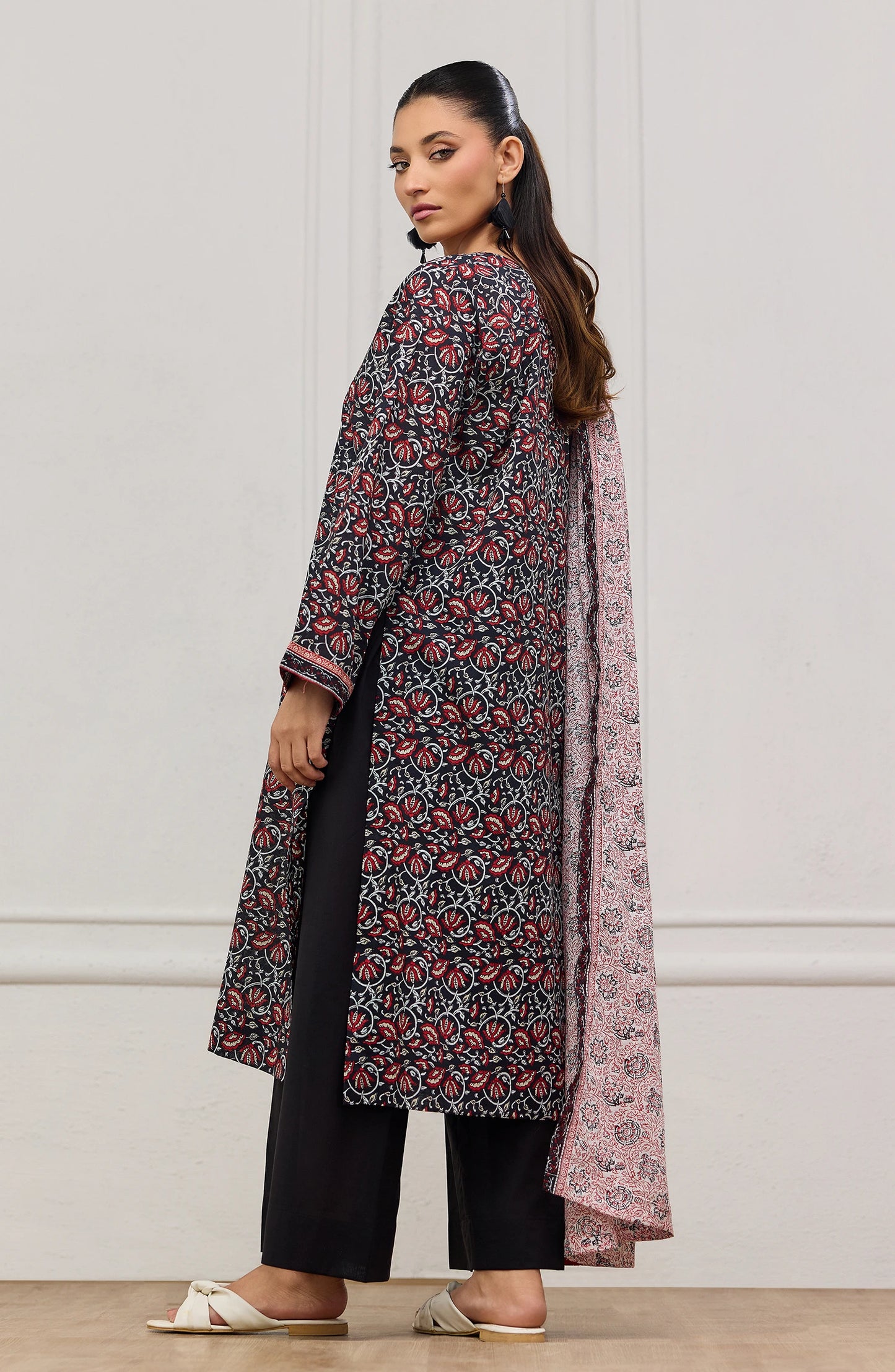 Stitched | 3 Piece | Printed | Lawn Shirt | OTL-20595/S BLACK