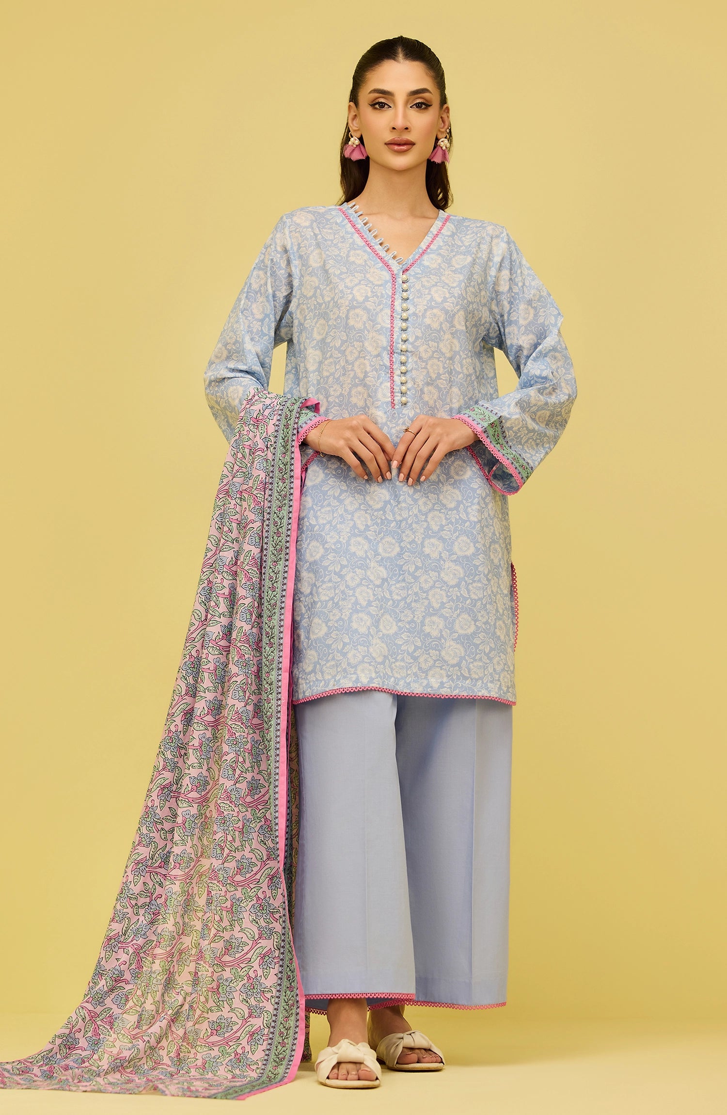 Unstitched | 3 Piece | Printed | Lawn Shirt | OTL-20706/U BLUE JOLLY