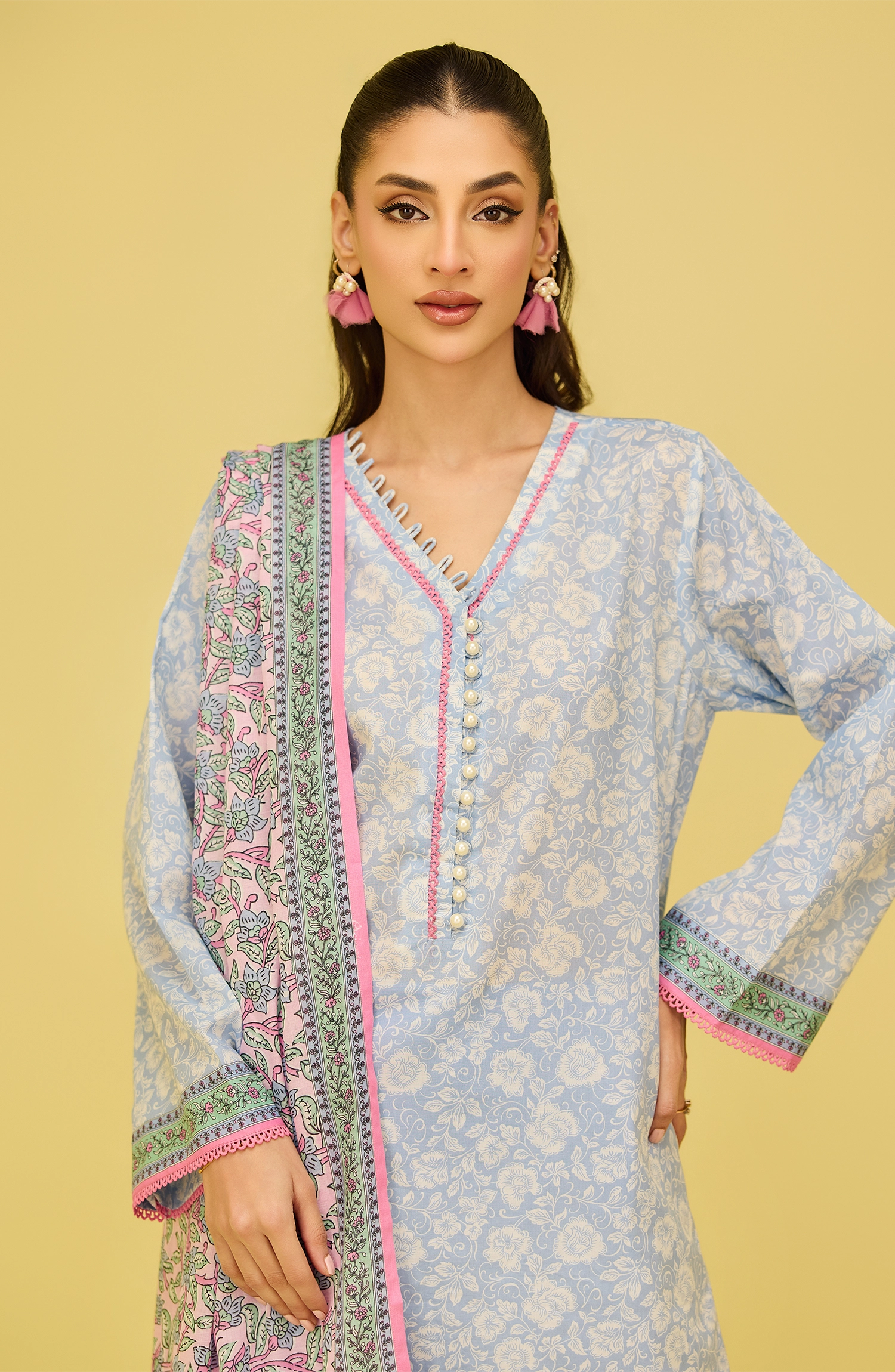 Unstitched | 3 Piece | Printed | Lawn Shirt | OTL-20706/U BLUE JOLLY