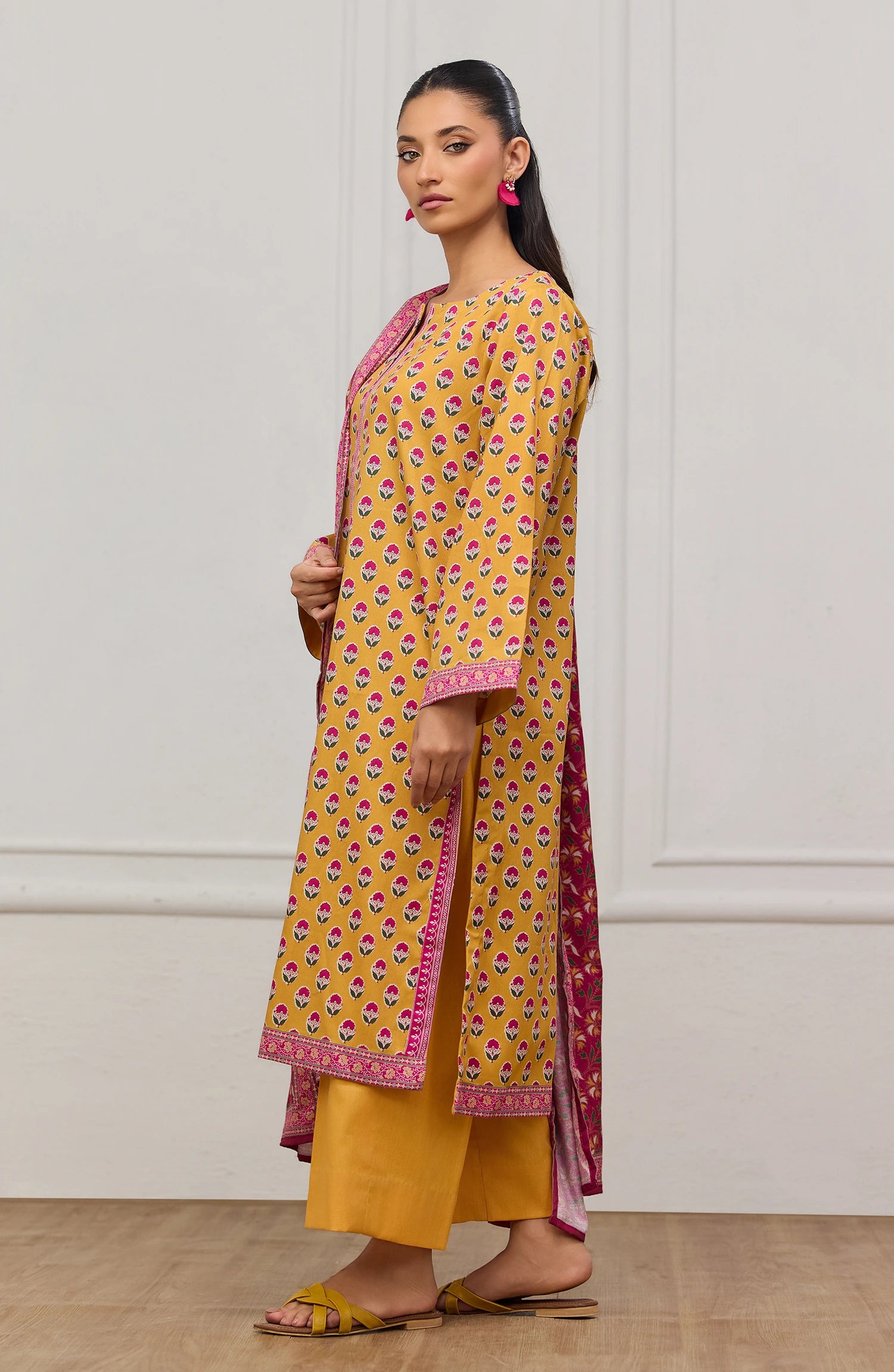 Unstitched | 3 Piece | Printed | Cottel Lawn Shirt | OTL-20566/U OCHRE