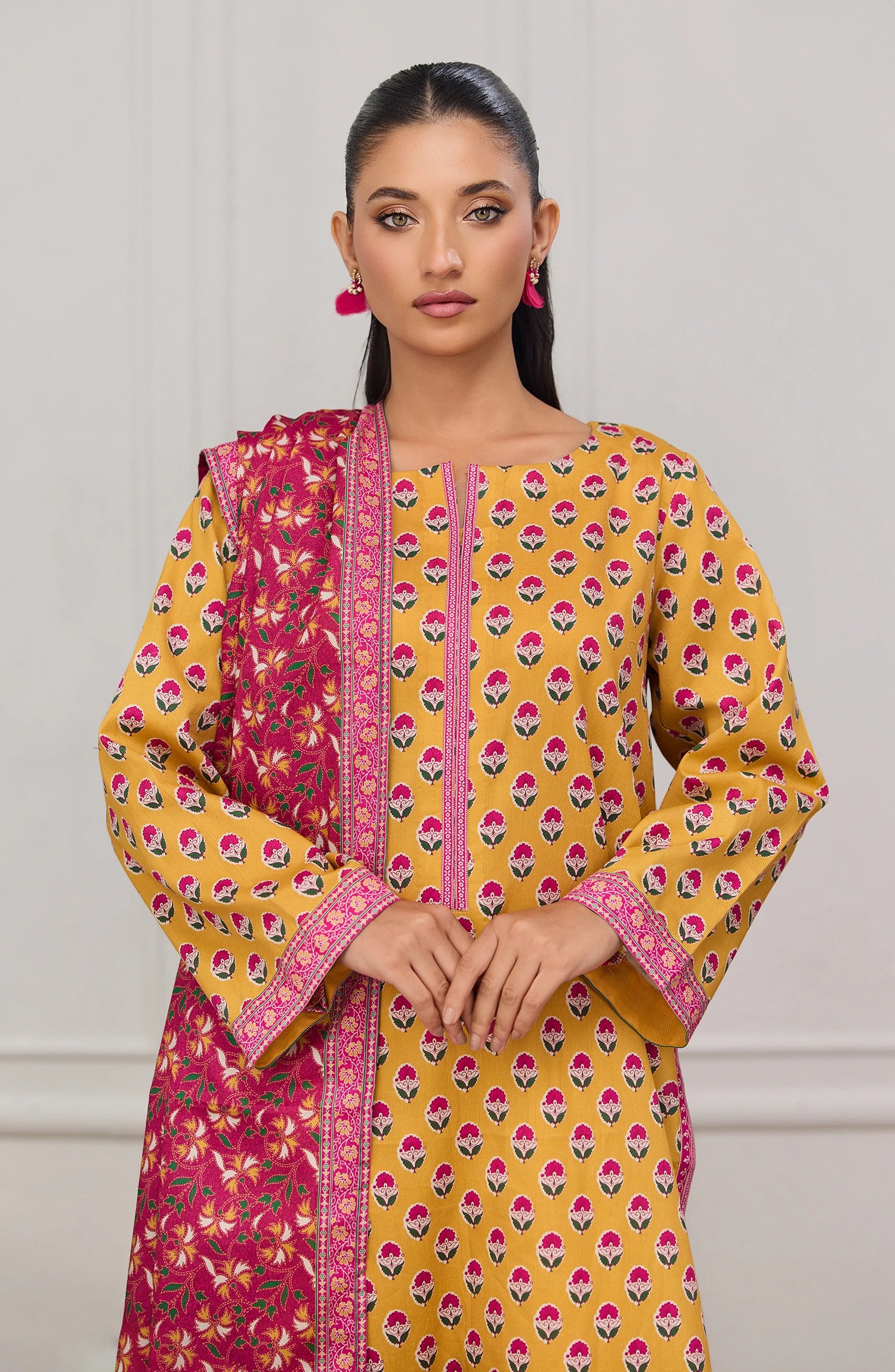 Unstitched | 3 Piece | Printed | Cottel Lawn Shirt | OTL-20566/U OCHRE