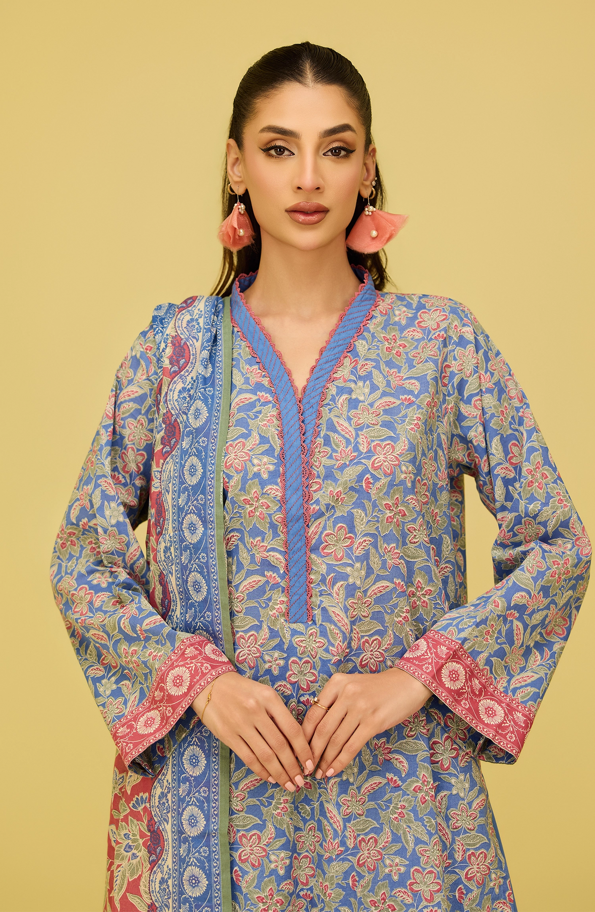Unstitched | 3 Piece | Printed | Lawn Shirt | OTL-20886/U BLUE SUZANE