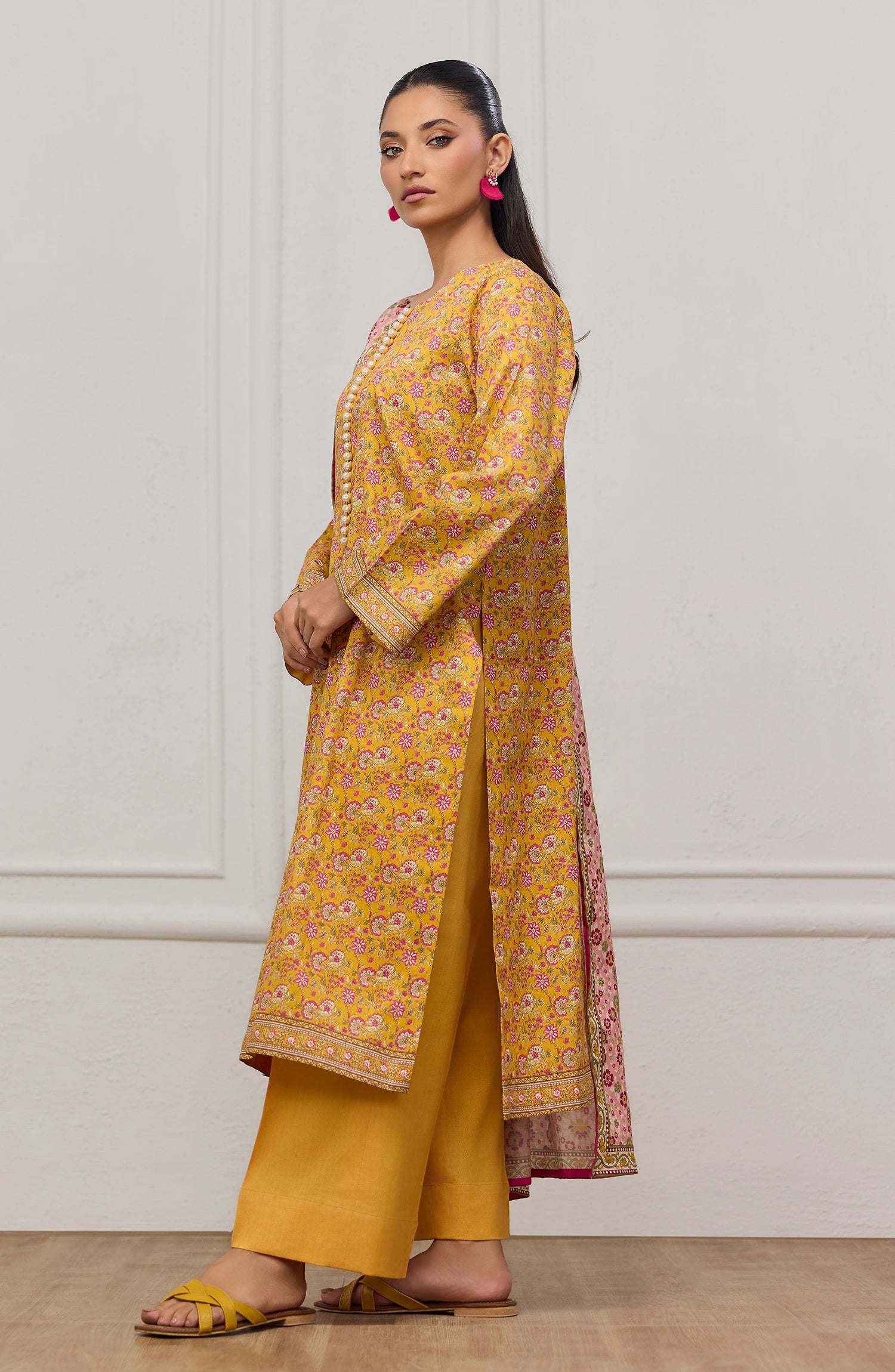 Unstitched | 3 Piece | Printed | Cottel Lawn Shirt | OTL-20945/U OCHRE