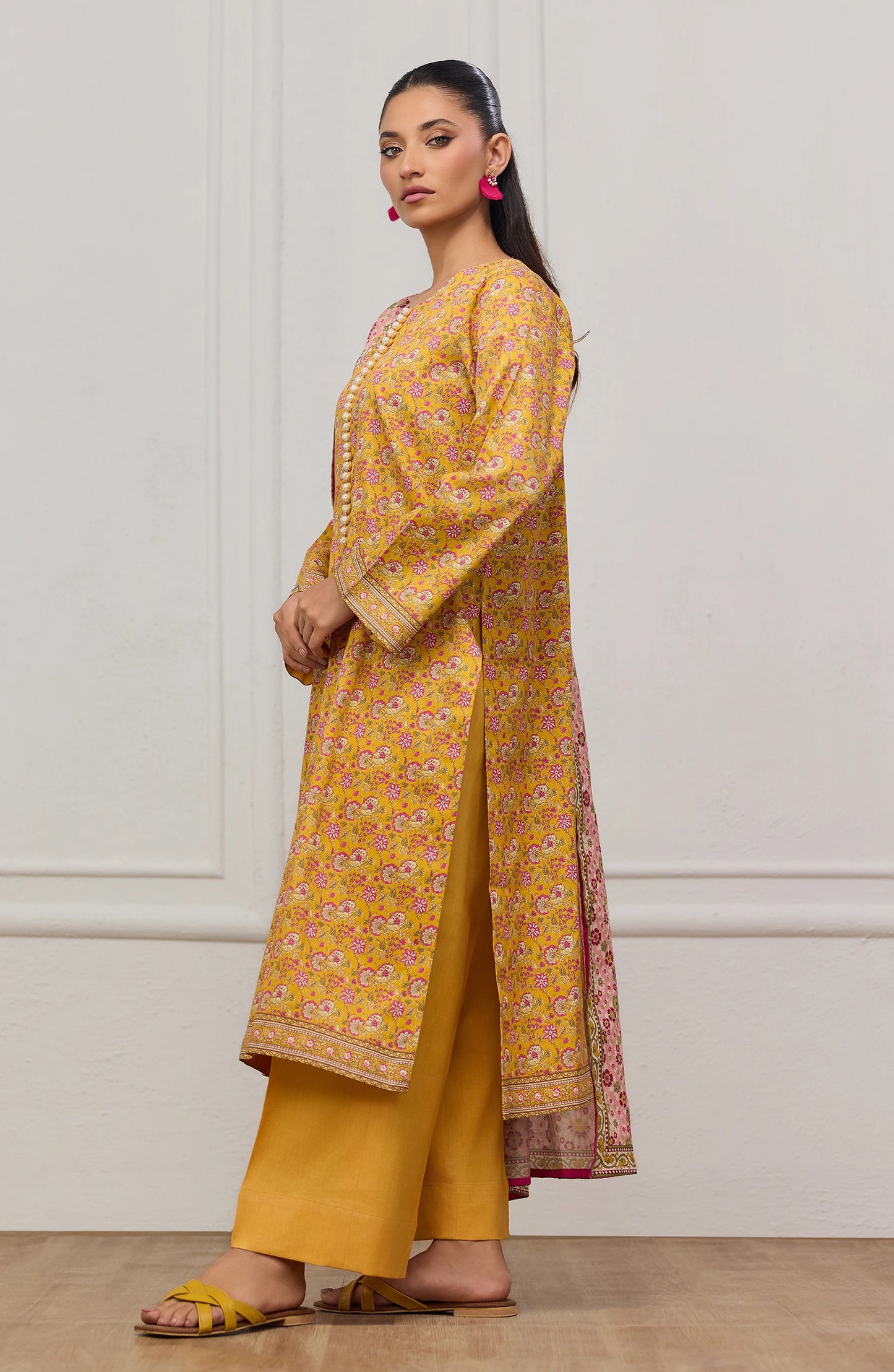 Unstitched | 3 Piece | Printed | Cottel Lawn Shirt | OTL-20945/U OCHRE