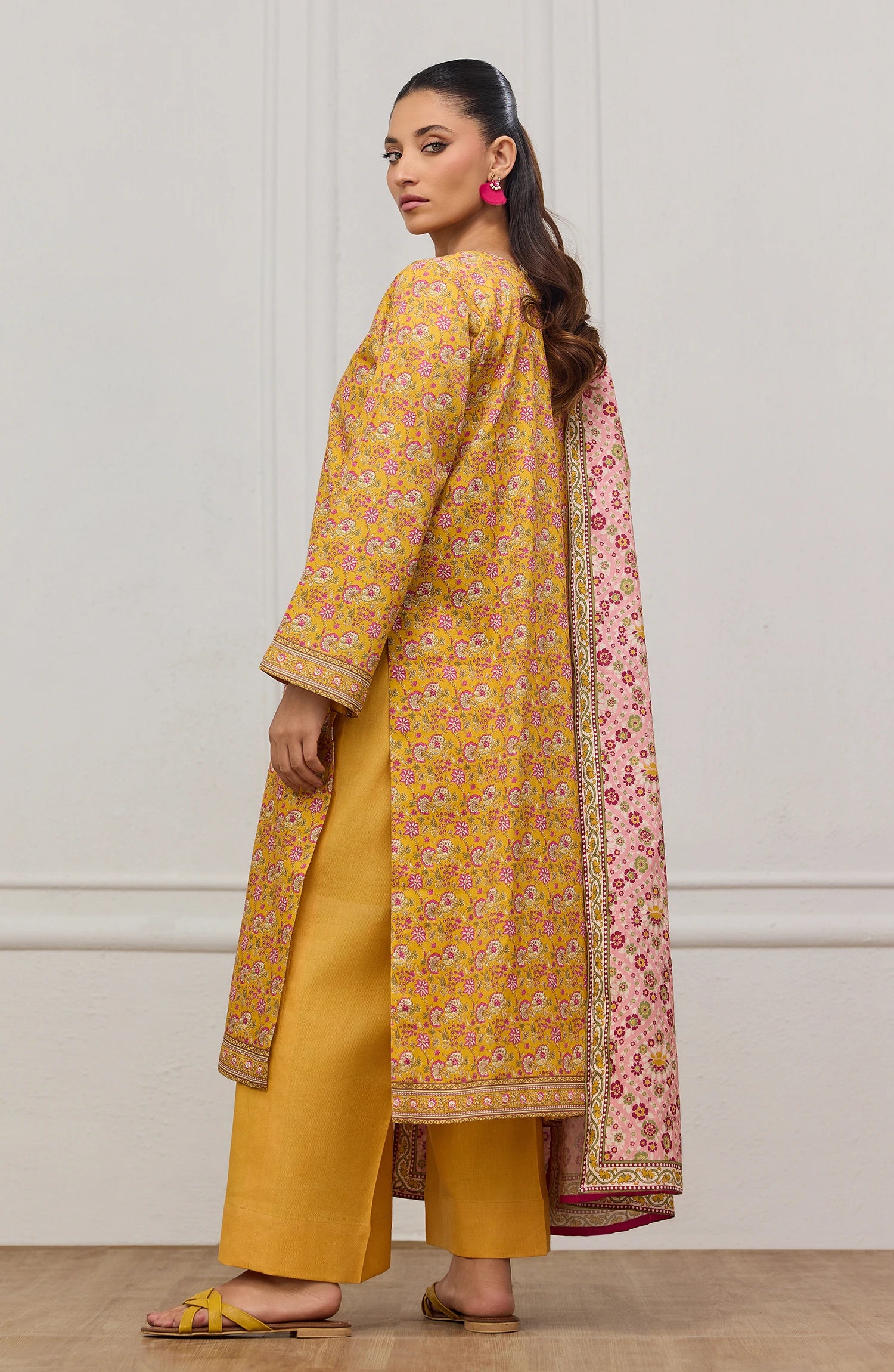 Unstitched | 3 Piece | Printed | Cottel Lawn Shirt | OTL-20945/U OCHRE