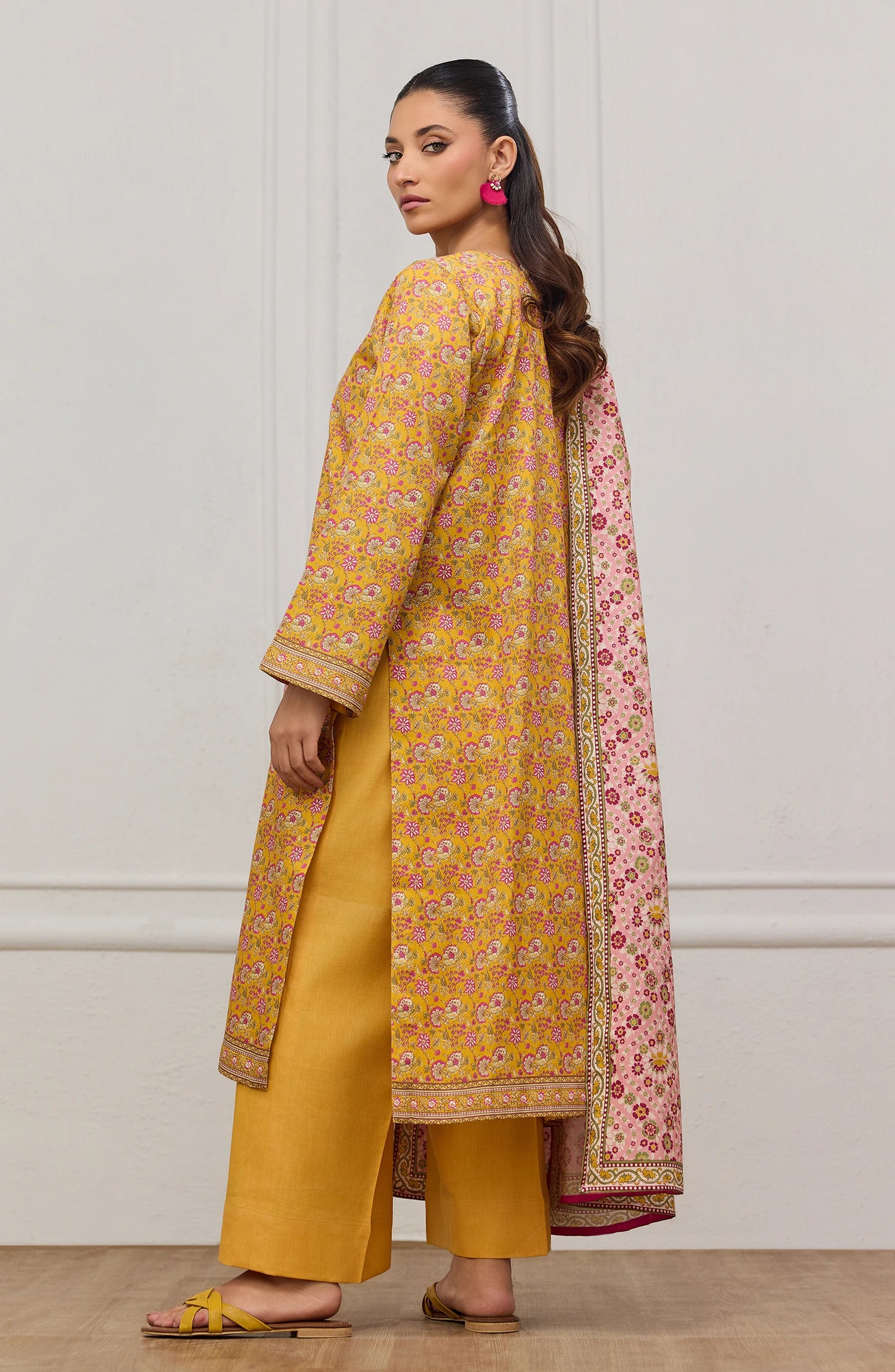 Unstitched | 3 Piece | Printed | Cottel Lawn Shirt | OTL-20945/U OCHRE