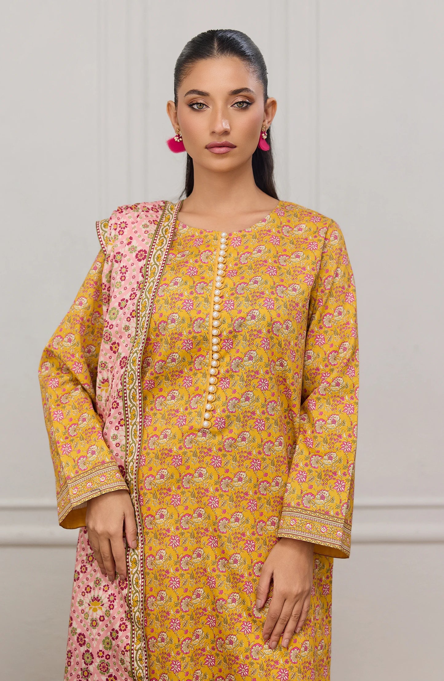 Unstitched | 3 Piece | Printed | Cottel Lawn Shirt | OTL-20945/U OCHRE