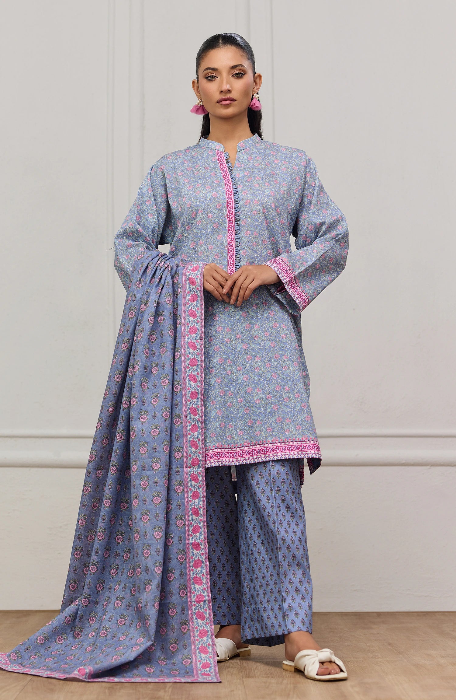 Unstitched | 3 Piece | Printed | Cottel Lawn Shirt | OTL-20875/U LIGHT GREY