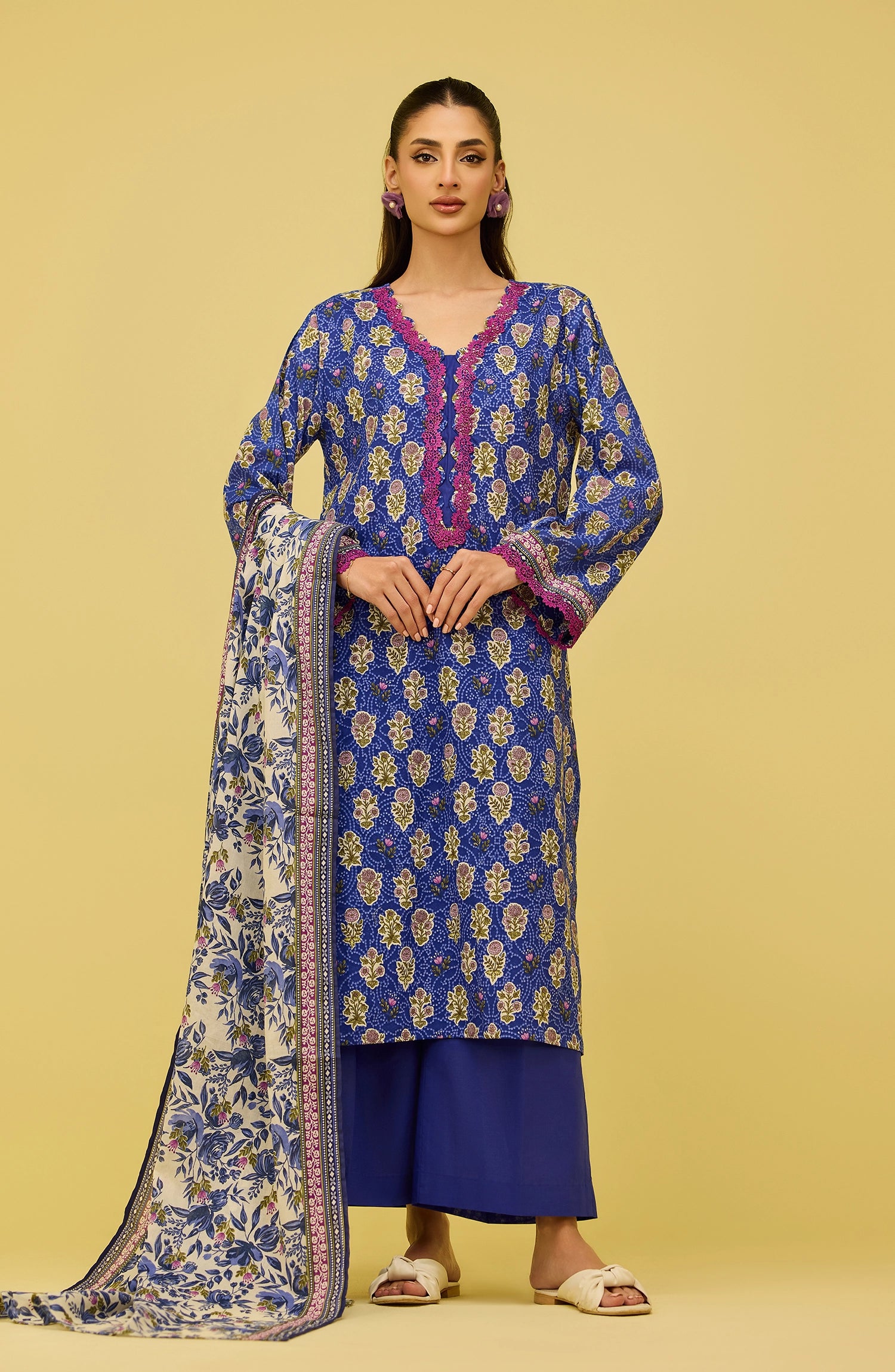 Unstitched | 3 Piece | Printed | Lawn Shirt | OTL-20866/U BLUE CONCEPT