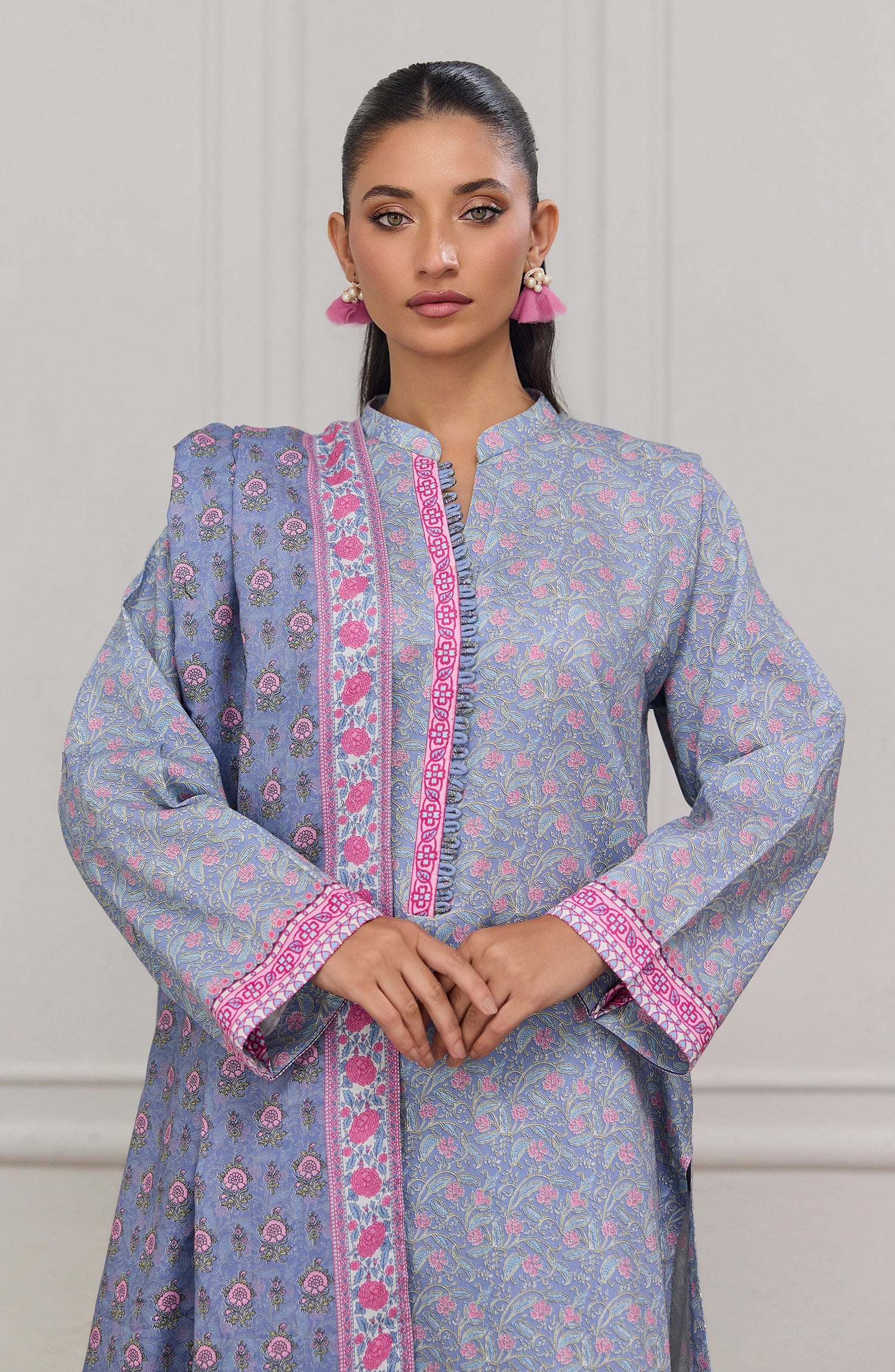 Unstitched | 3 Piece | Printed | Cottel Lawn Shirt | OTL-20875/U LIGHT GREY