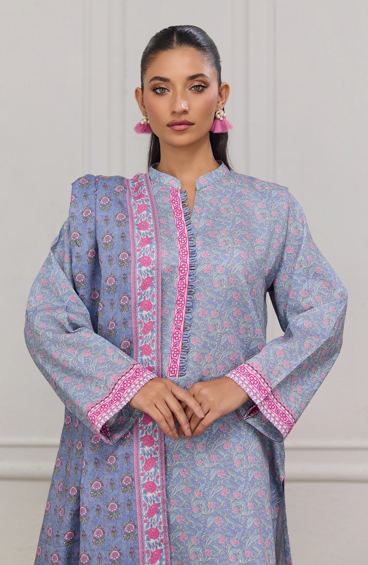 Unstitched | 3 Piece | Printed | Cottel Lawn Shirt | OTL-20875/U LIGHT GREY