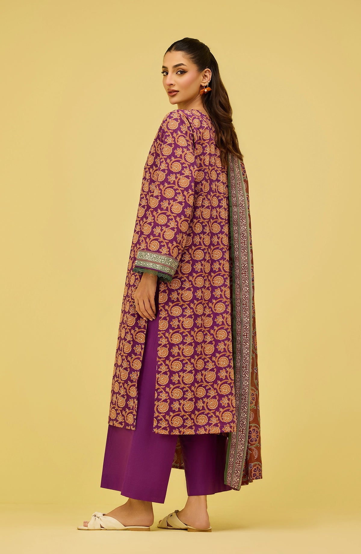 Unstitched | 3 Piece | Printed | Lawn Shirt | OTL-20996/U PURPLE HENRY