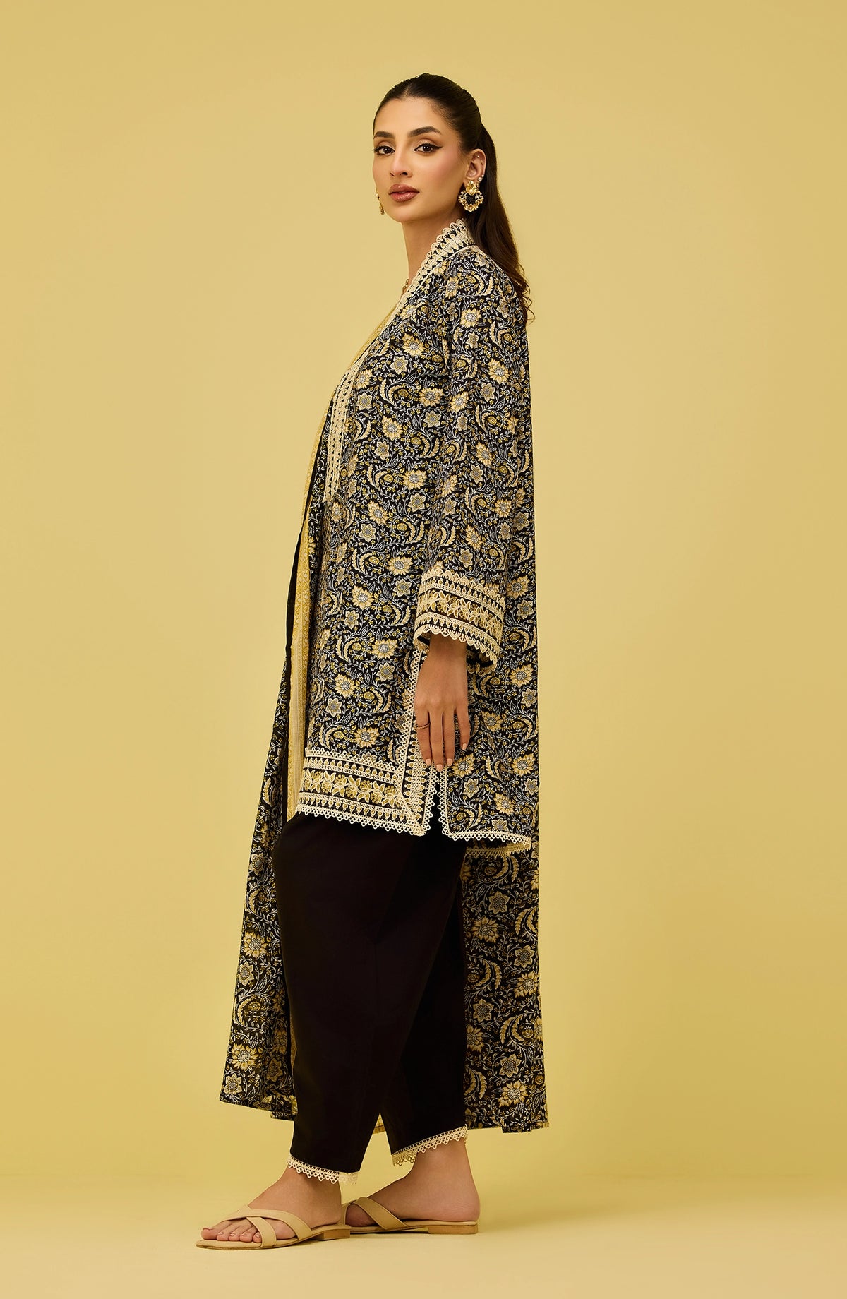 Unstitched | 3 Piece | Printed | Lawn Shirt | OTL-20536/U BLACK DARK NIGHT