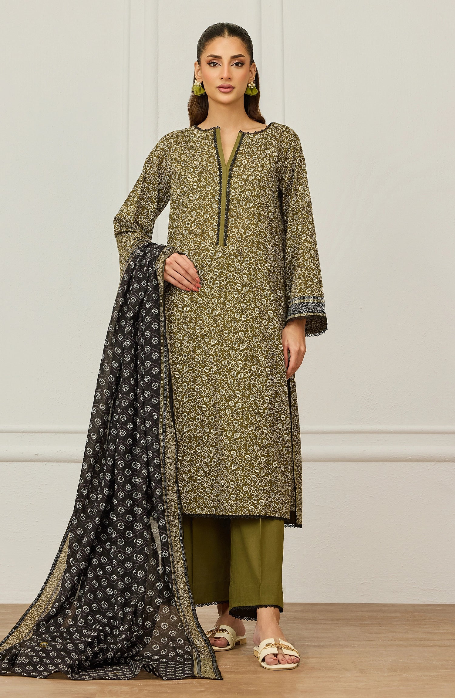 Stitched | 3 Piece | Printed | Lawn Shirt | OTL-20026/S GREEN