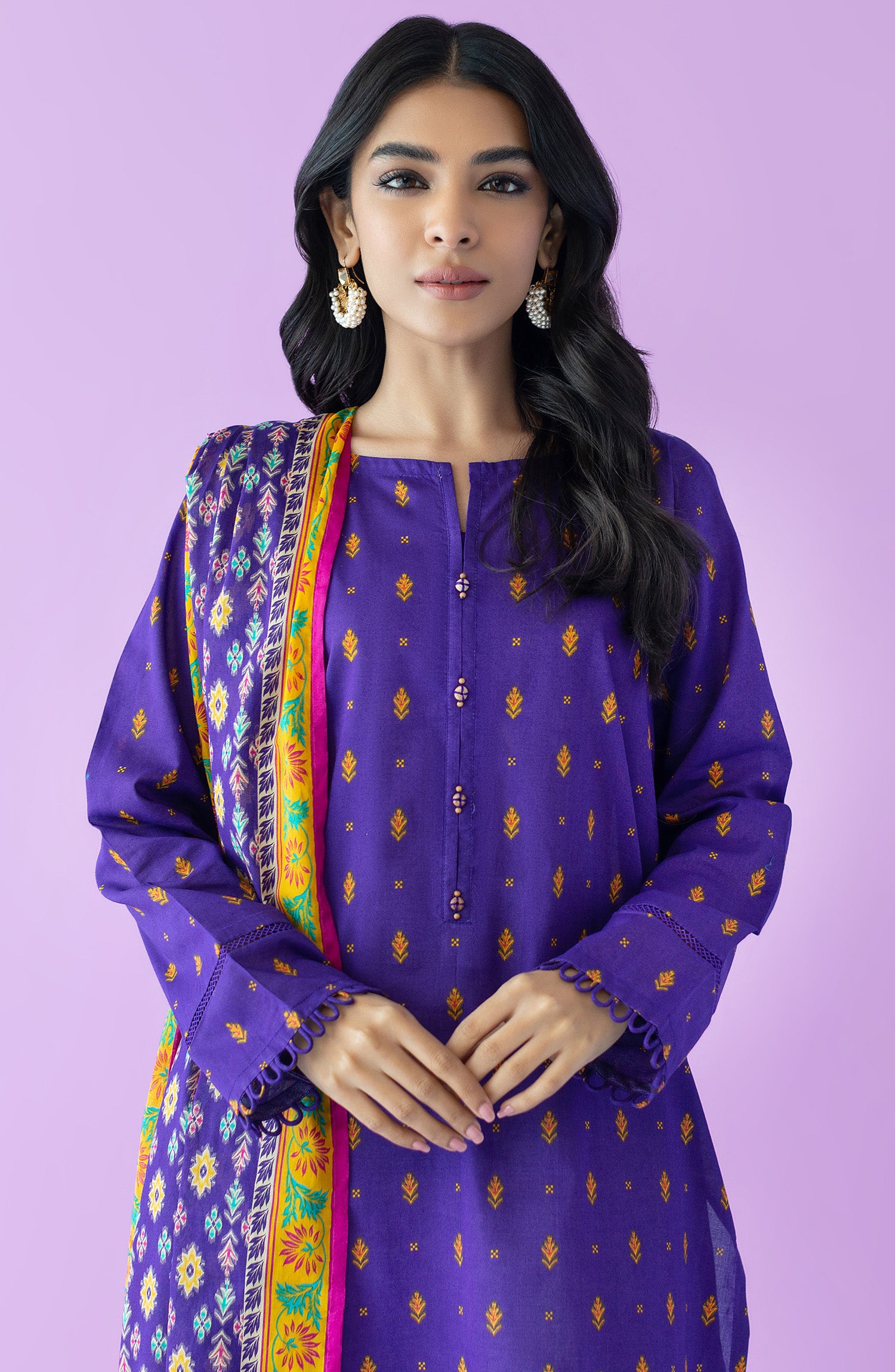Unstitched | 3 Piece | Printed | Lawn Shirt | OTL-25-535/U PURPLE