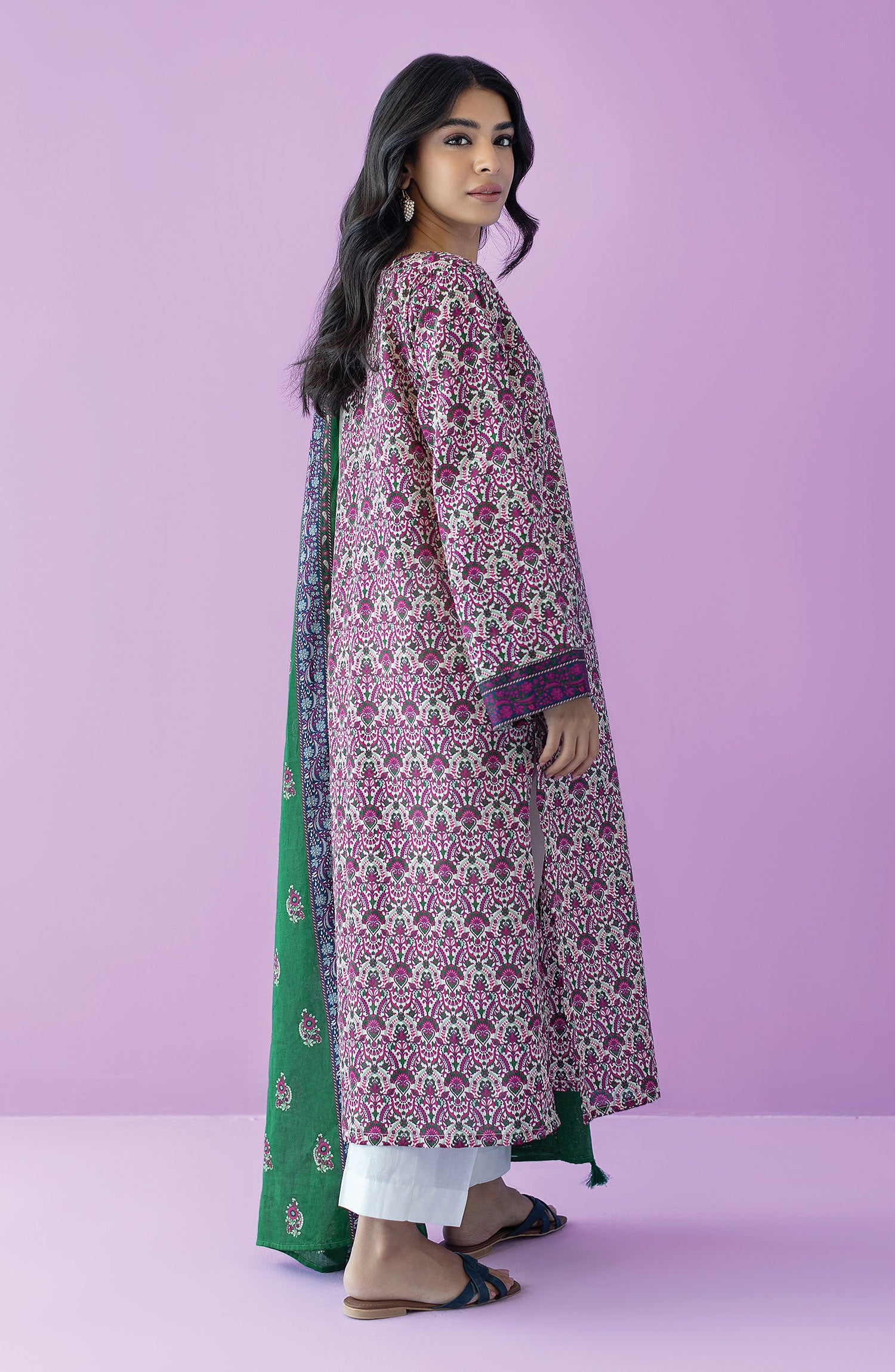 Unstitched | 3 Piece | Printed | Lawn Shirt | OTL-25-536/U BEIGE