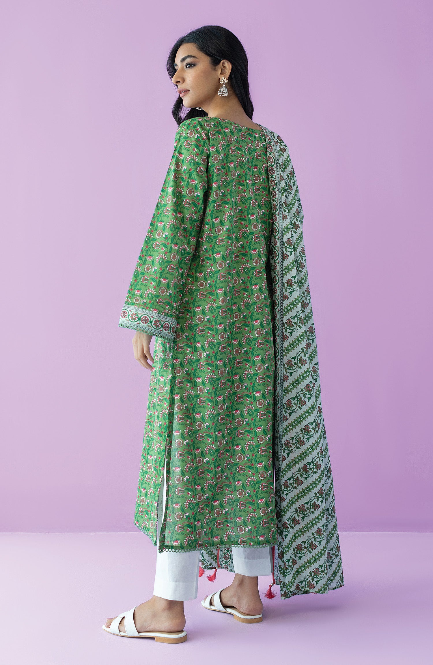 Unstitched | 3 Piece | Printed | Lawn Shirt | OTL-25-542/U LIGHT GREEN