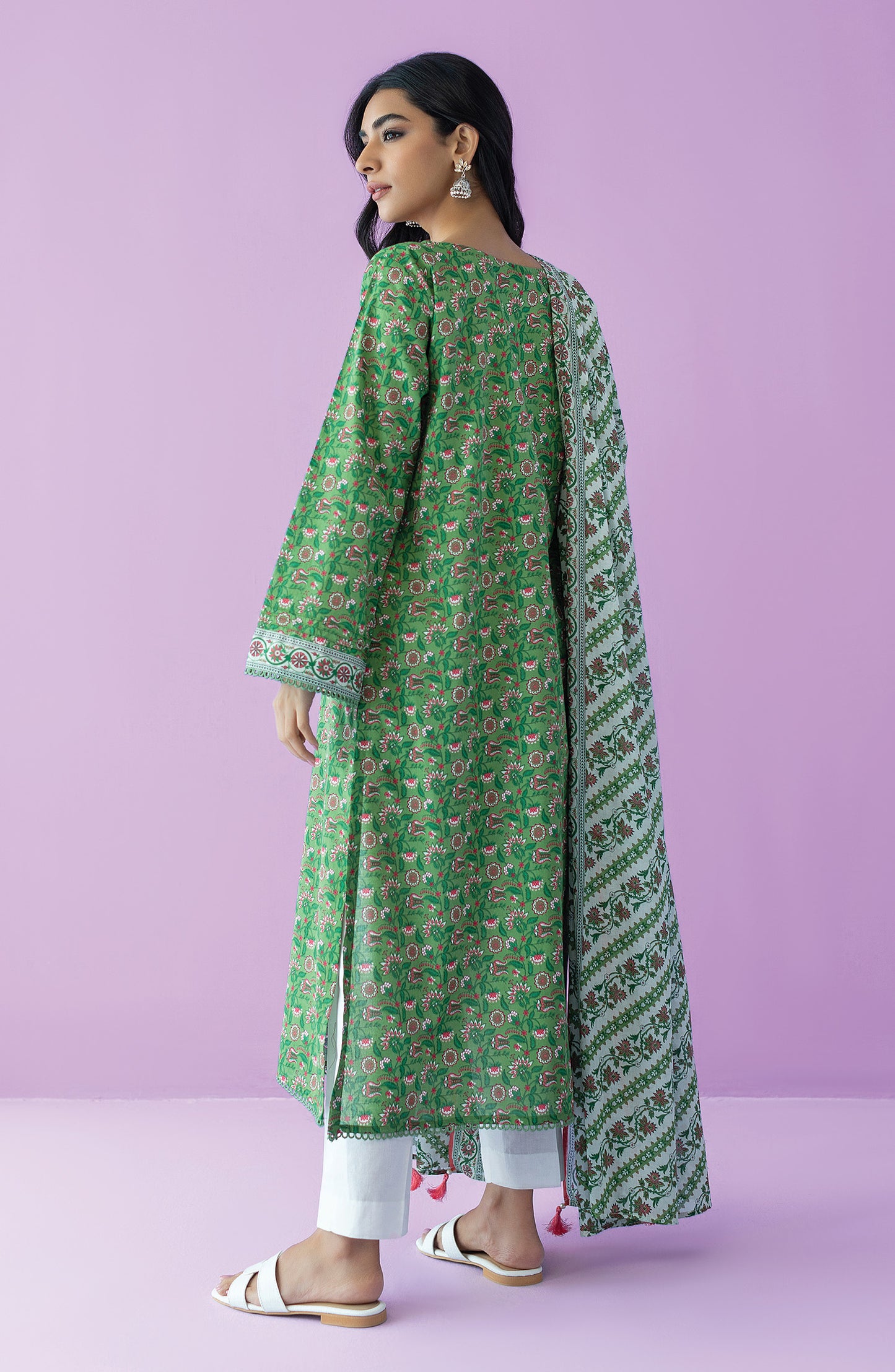 Unstitched | 3 Piece | Printed | Lawn Shirt | OTL-25-542/U LIGHT GREEN