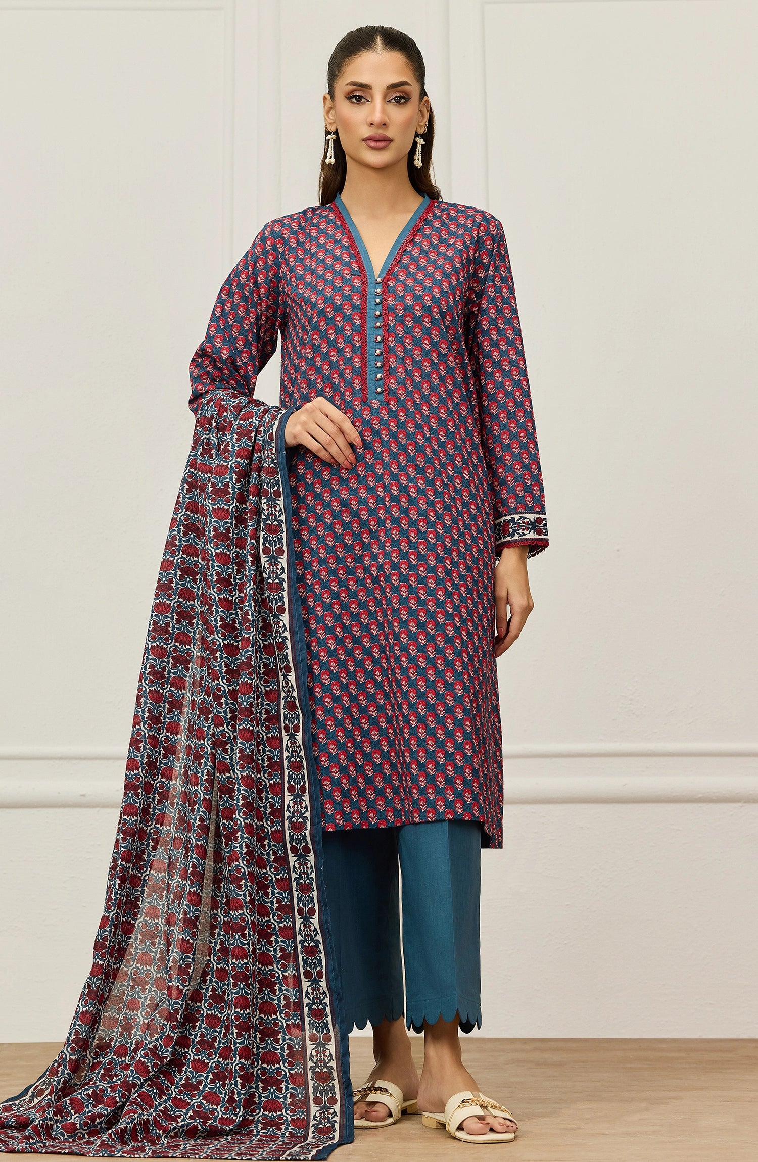 Stitched | 3 Piece | Printed | Lawn Shirt | OTL-20705/S TEAL